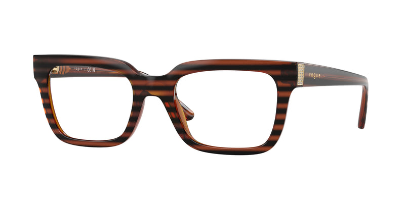 Vogue VO5611B Pillow Eyeglasses  2571-Striped Brown Havana 50-140-20 - Color Map Brown