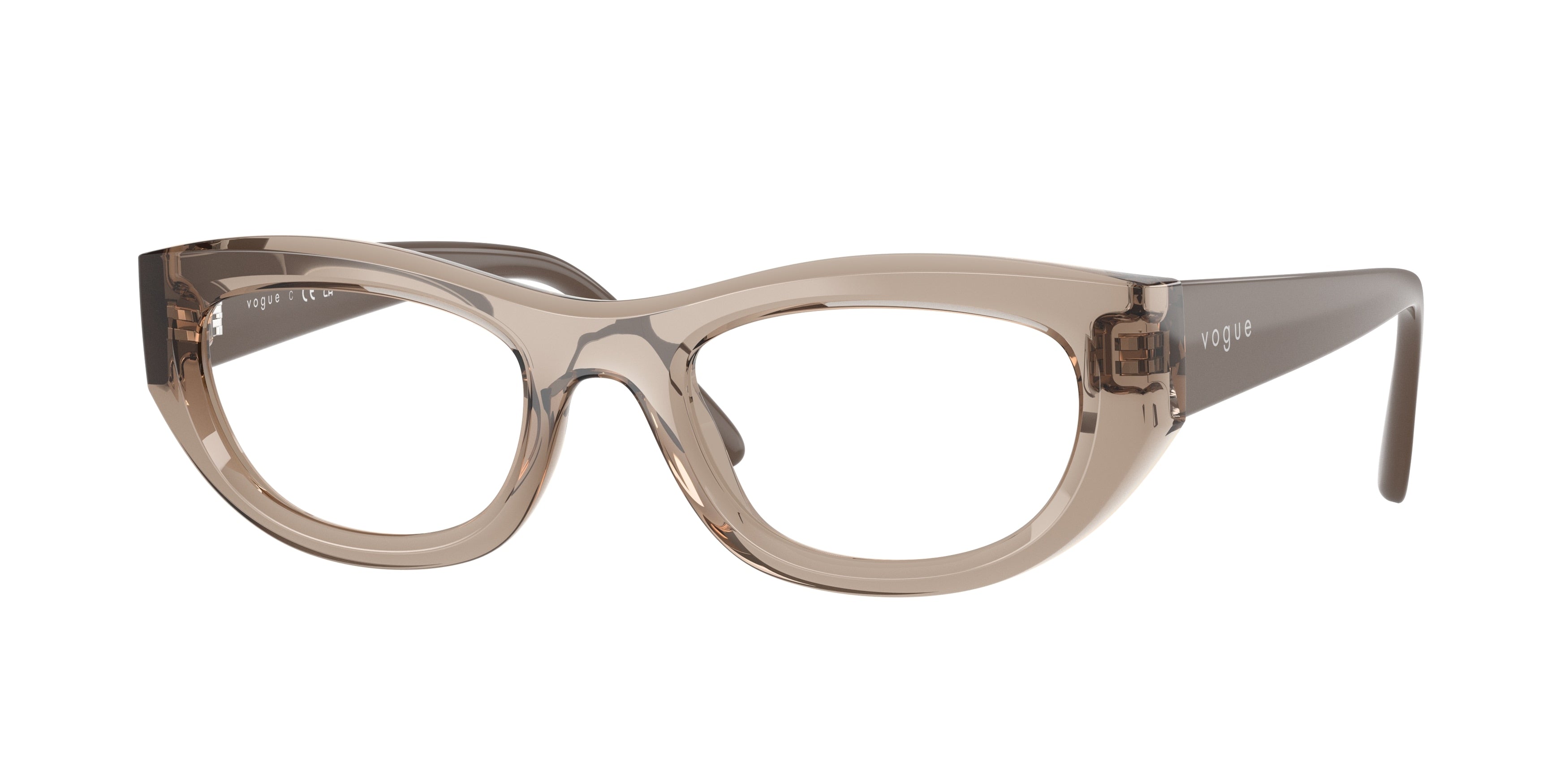 Vogue VO5615 Cat Eye Eyeglasses  3181-Transparent Light Brown 51-140-21 - Color Map Brown