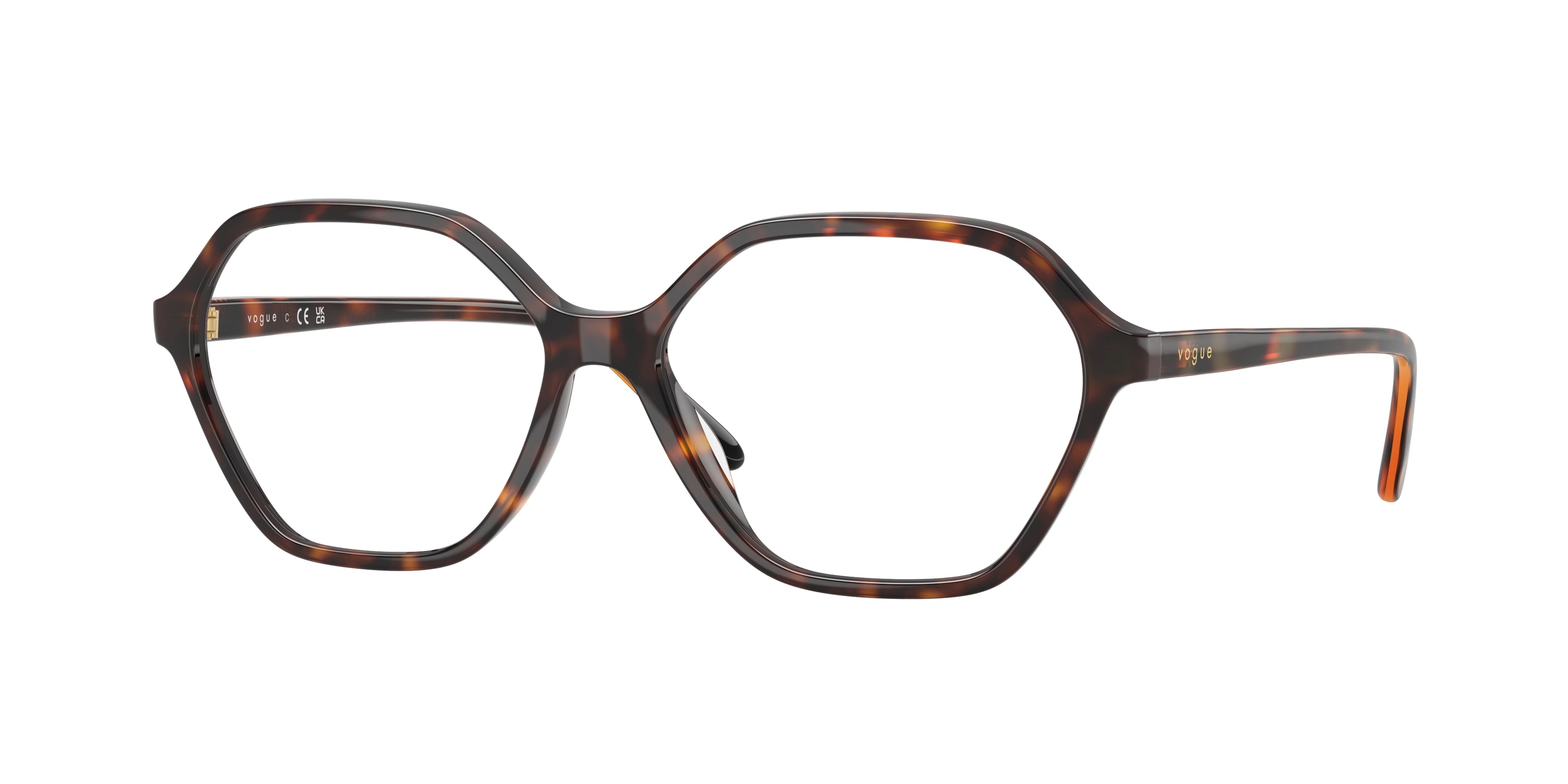 Vogue VO5622F Irregular Eyeglasses  W656-Dark Havana 54-140-16 - Color Map Brown