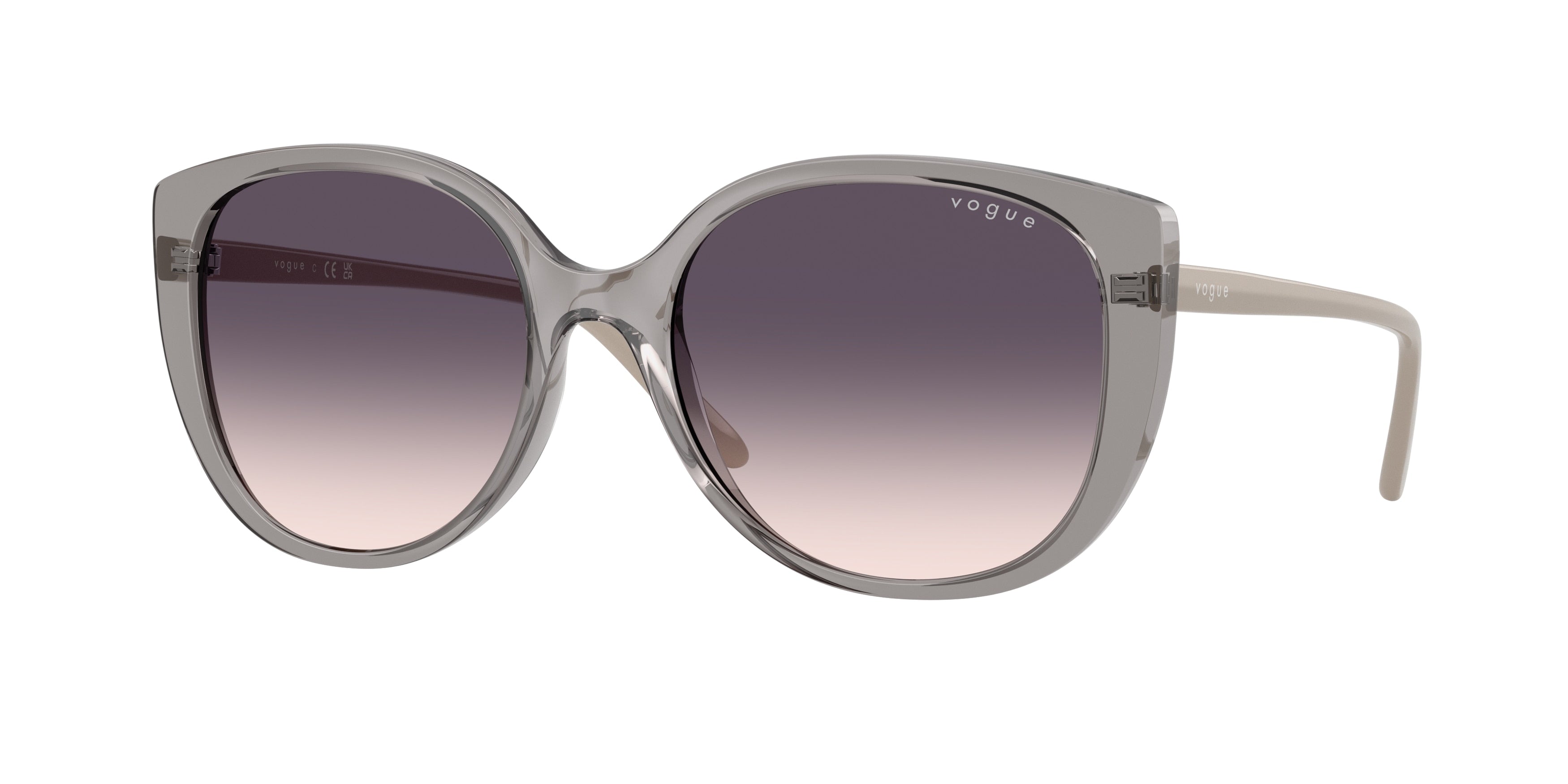 Vogue VO5623SF Butterfly Sunglasses  272636-Transparent Grey 55-140-18 - Color Map Grey