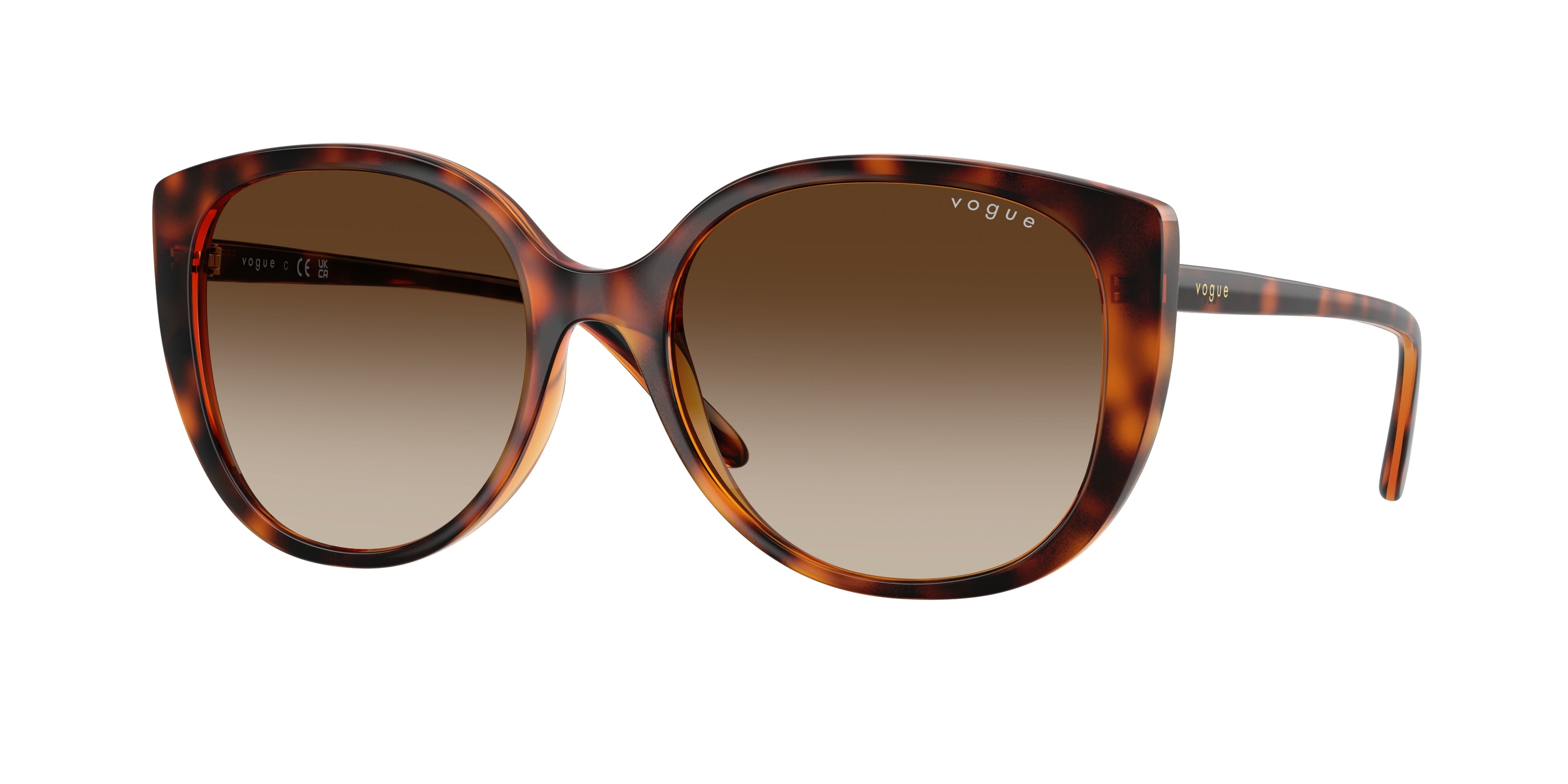 Vogue VO5623S Butterfly Sunglasses  W65613-Dark Havana 55-140-18 - Color Map Brown