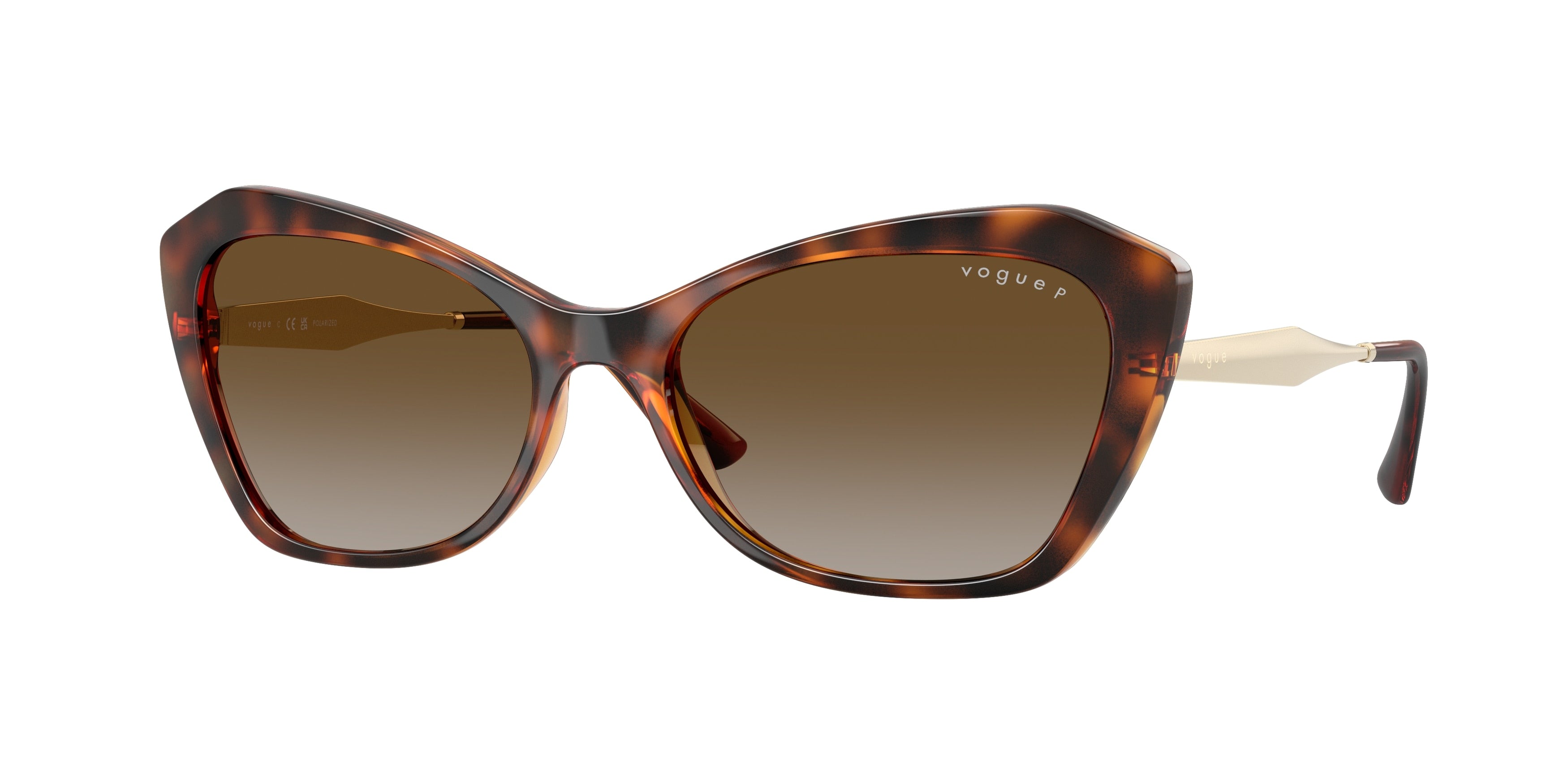 Vogue VO5626S Irregular Sunglasses  W656T5-Dark Havana 56-135-17 - Color Map Brown
