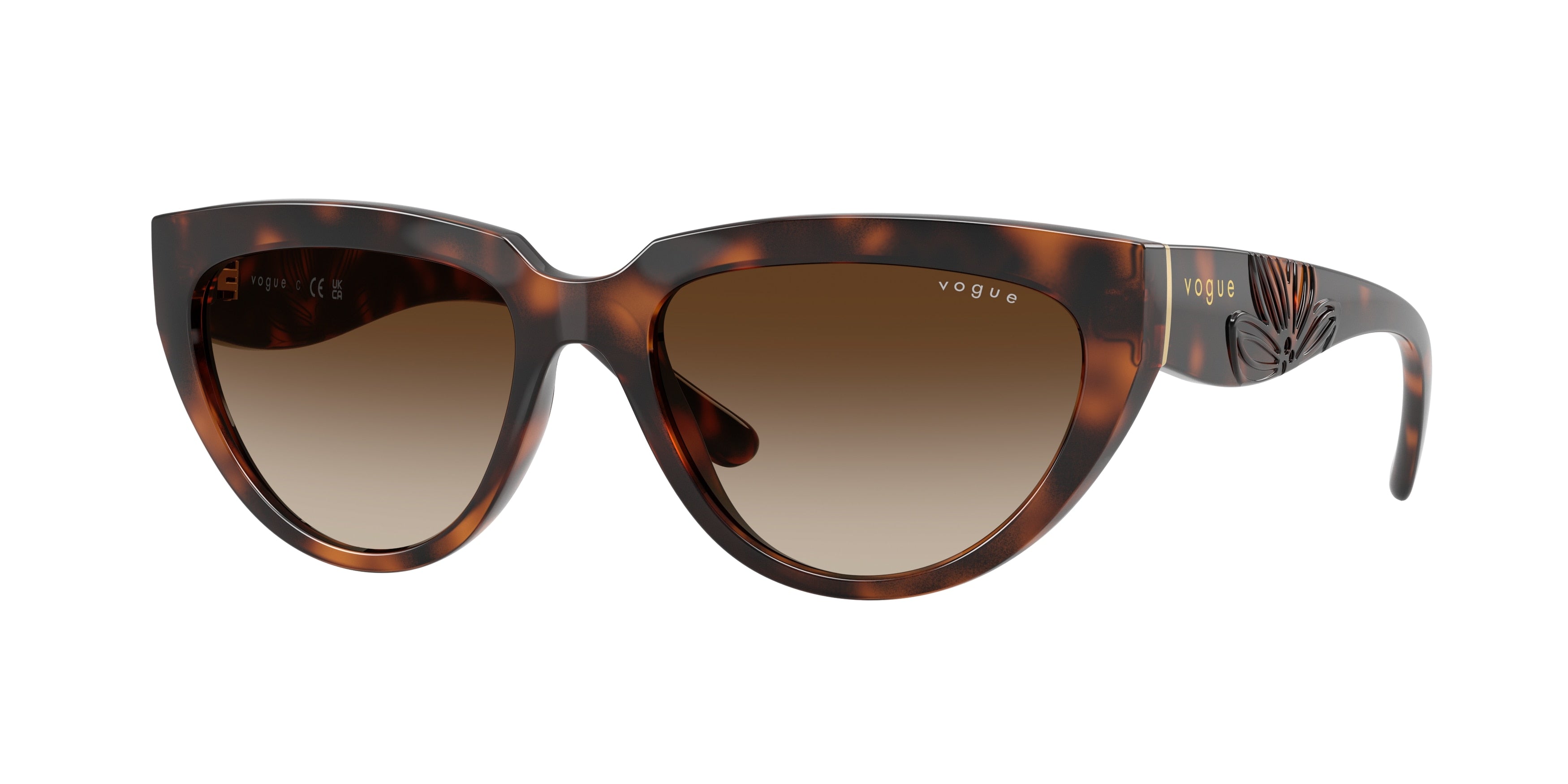 Vogue VO5629S Irregular Sunglasses  271813-Total Dark Havana 54-140-17 - Color Map Brown