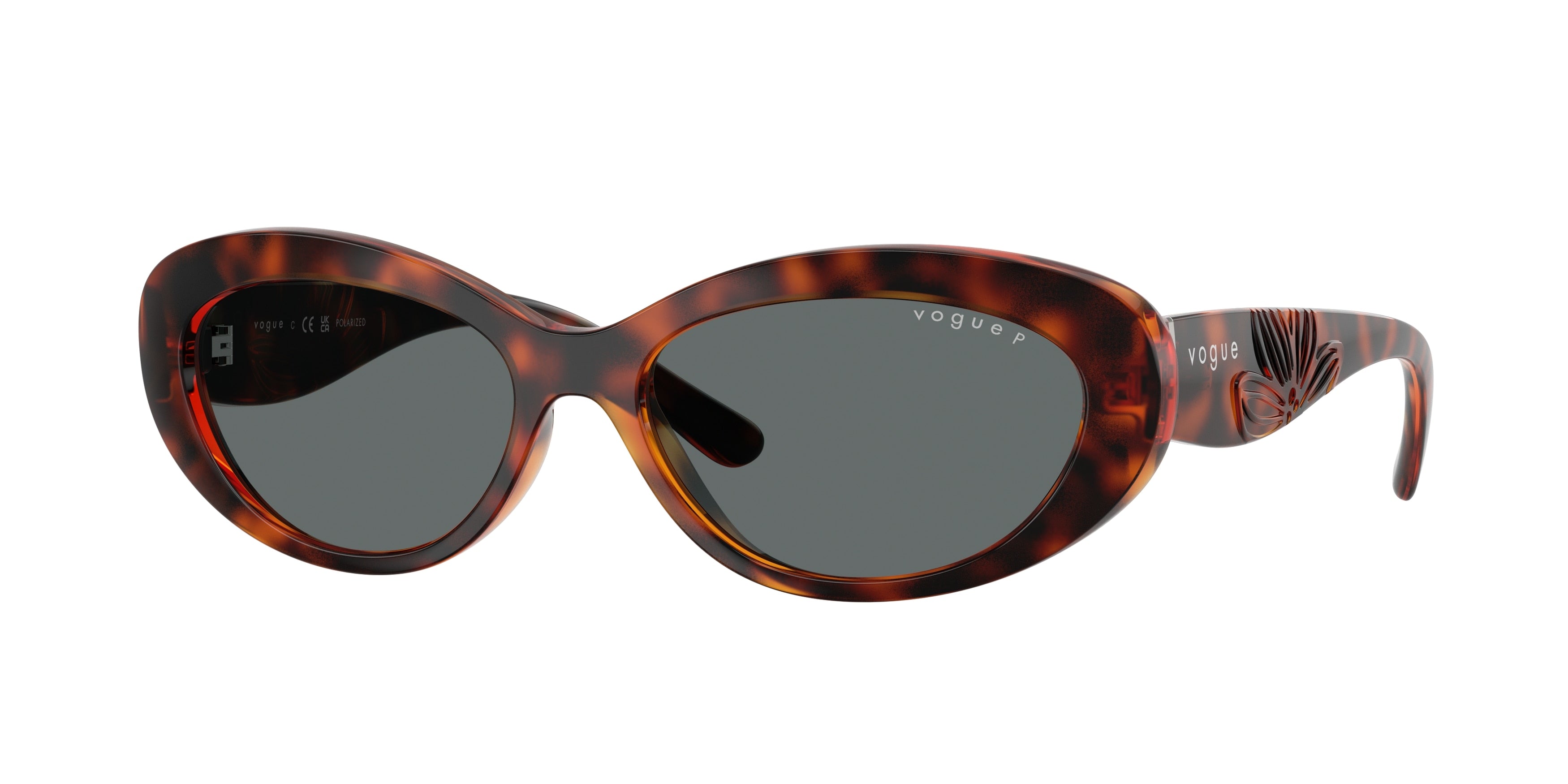 Vogue VO5630S Oval Sunglasses  W65681-Dark Havana 55-140-16 - Color Map Brown