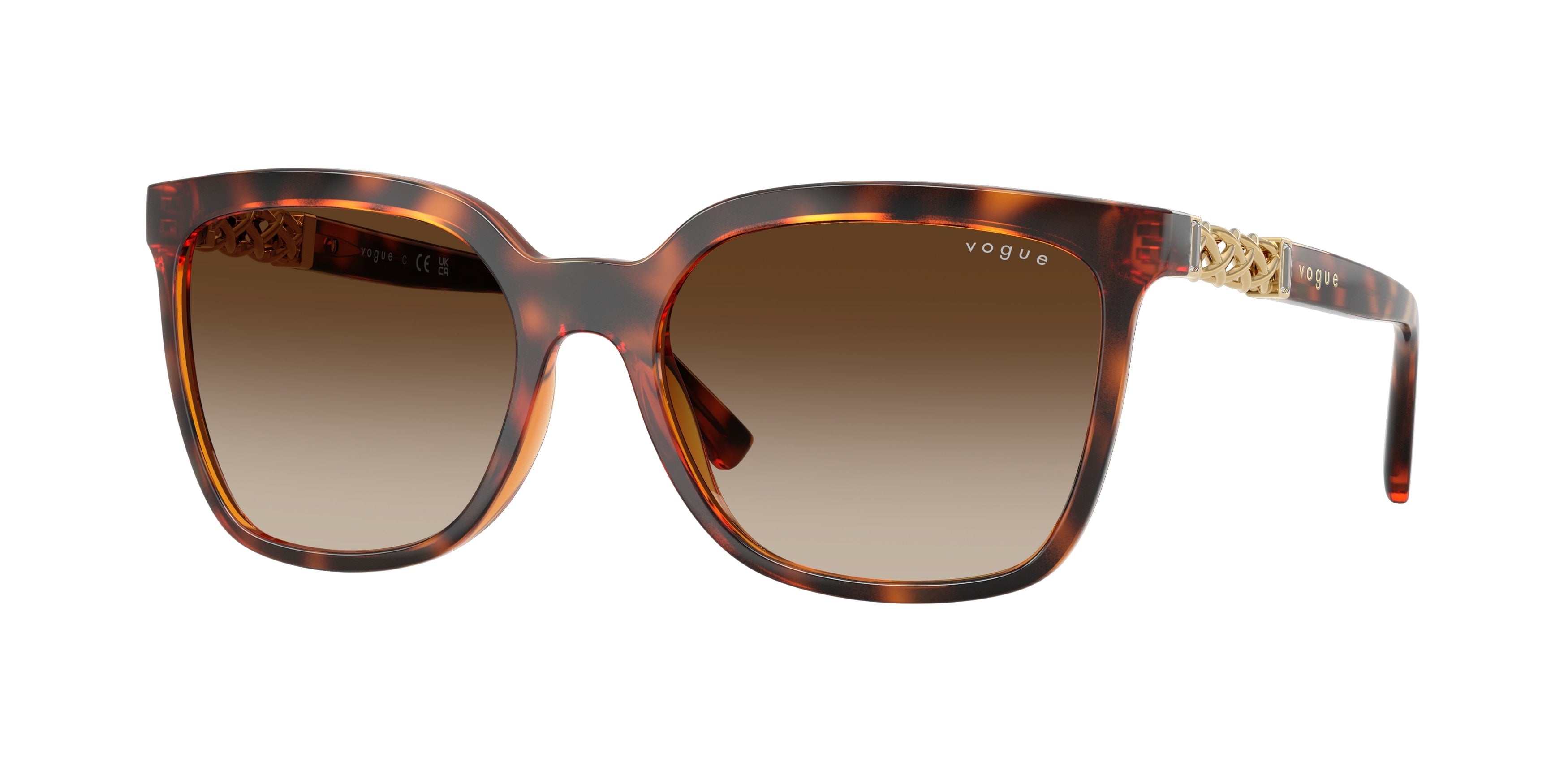 Vogue VO5633SB Square Sunglasses  W65613-Dark Havana 56-140-18 - Color Map Brown