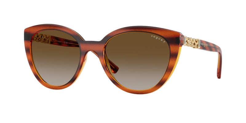 Vogue VO5634SB Cat Eye Sunglasses  1508T5-Striped Dark Havana 53-140-19 - Color Map Brown