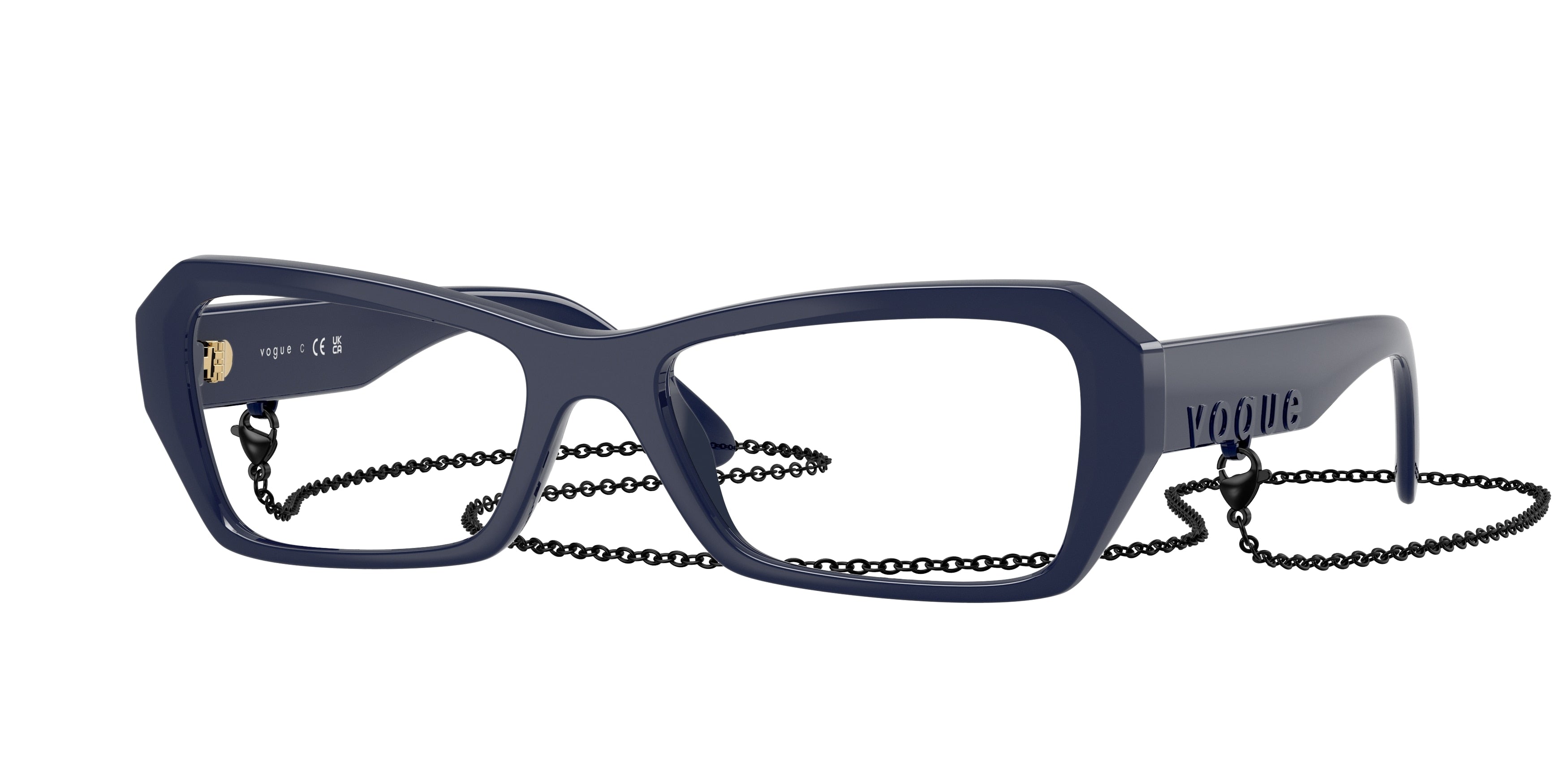 Vogue VO5656U Butterfly Eyeglasses  3240-Full Blue 54-140-17 - Color Map Blue