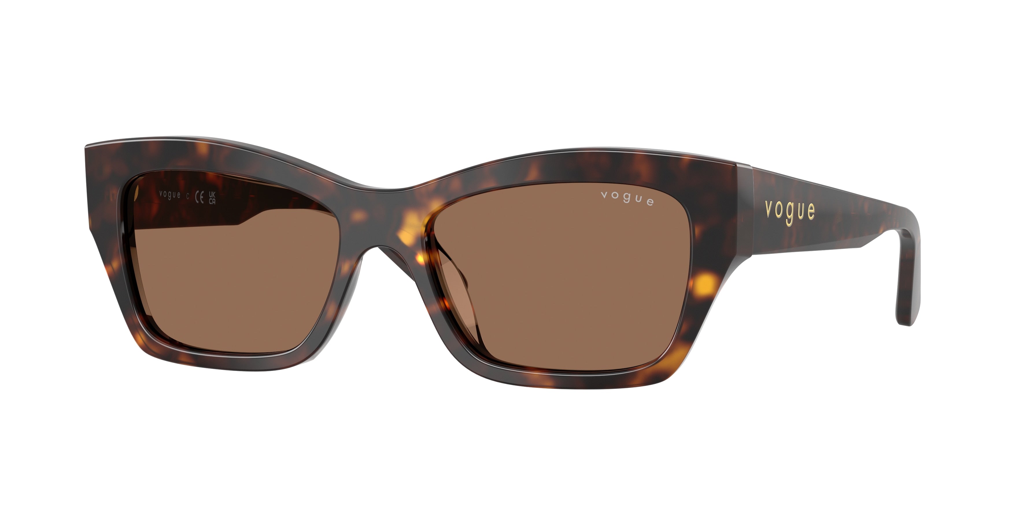 Vogue VO5658SU Butterfly Sunglasses  W65673-Dark Havana 53-140-17 - Color Map Brown