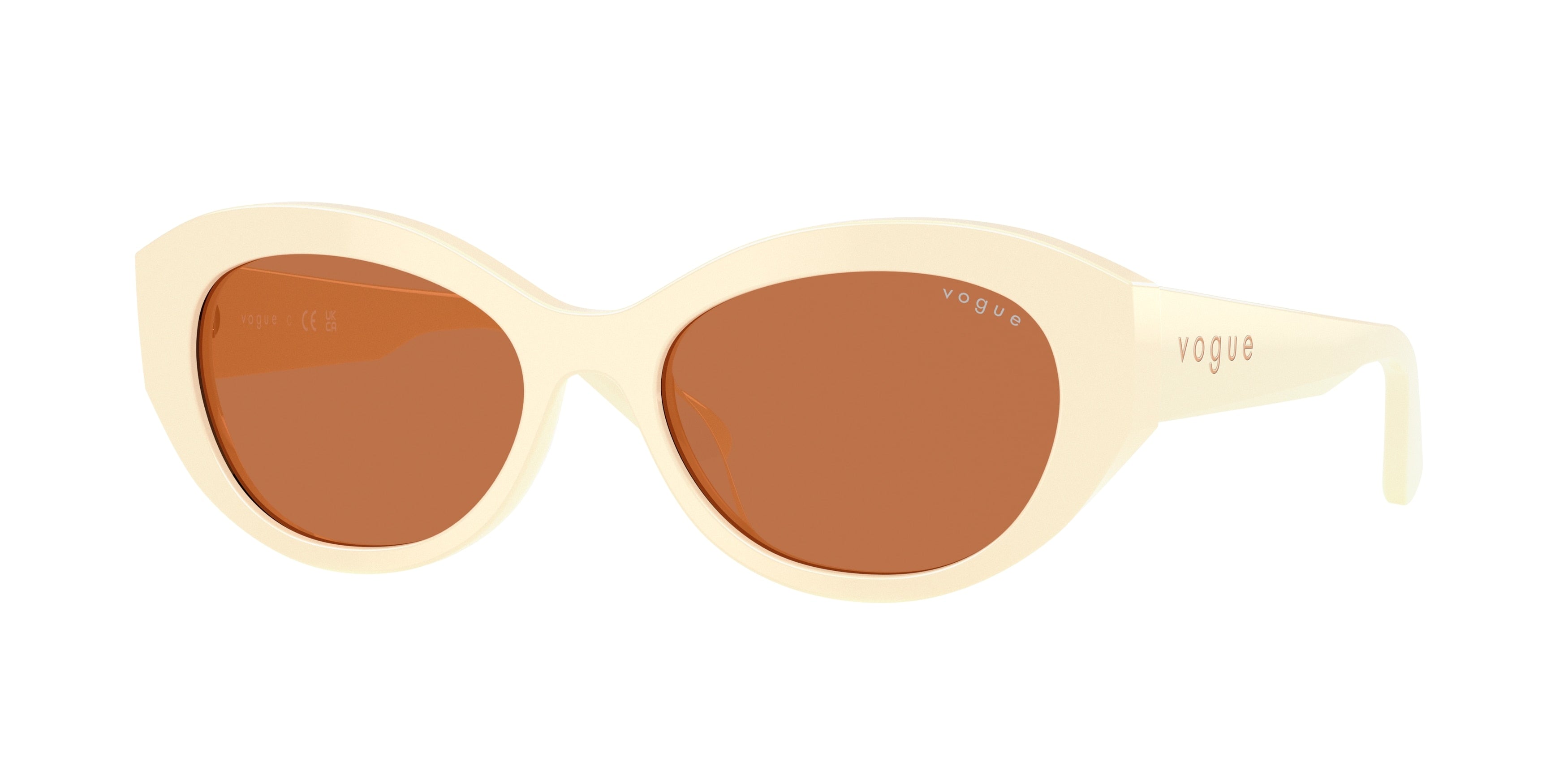 Vogue VO5659SU Irregular Sunglasses  316773-Full Ivory 52-140-17 - Color Map White