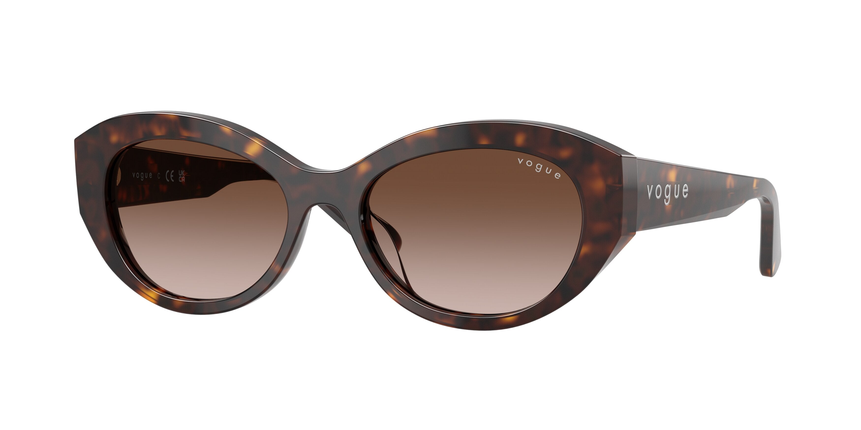 Vogue VO5659SU Irregular Sunglasses  W65613-Dark Havana 52-140-17 - Color Map Brown