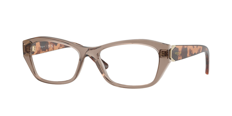 Vogue VO5676 Irregular Eyeglasses  2940-Transparent Brown 53-135-16 - Color Map Brown