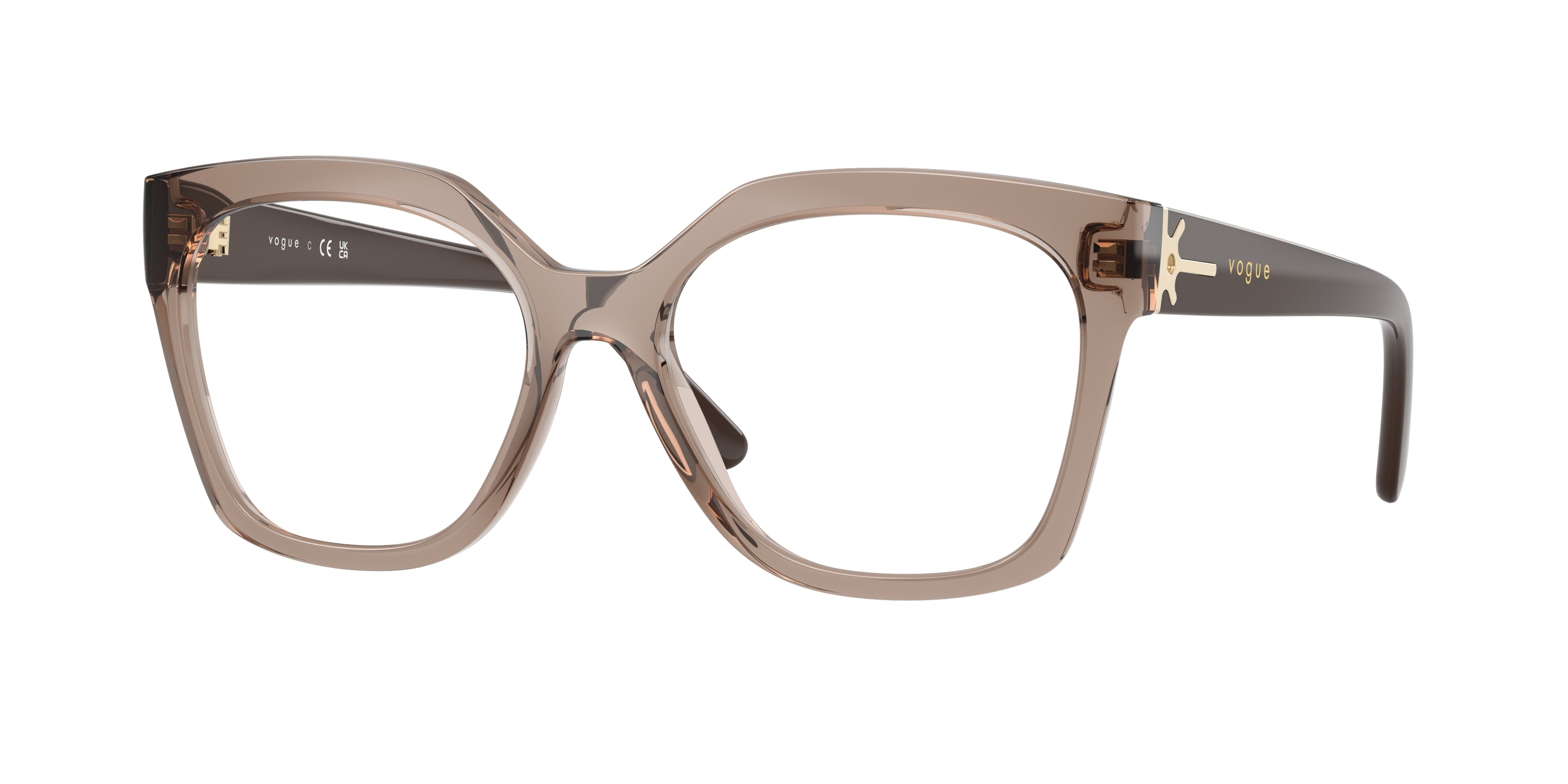 Vogue VO5691 Square Eyeglasses  2940-Transparent Brown 54-140-17 - Color Map Brown