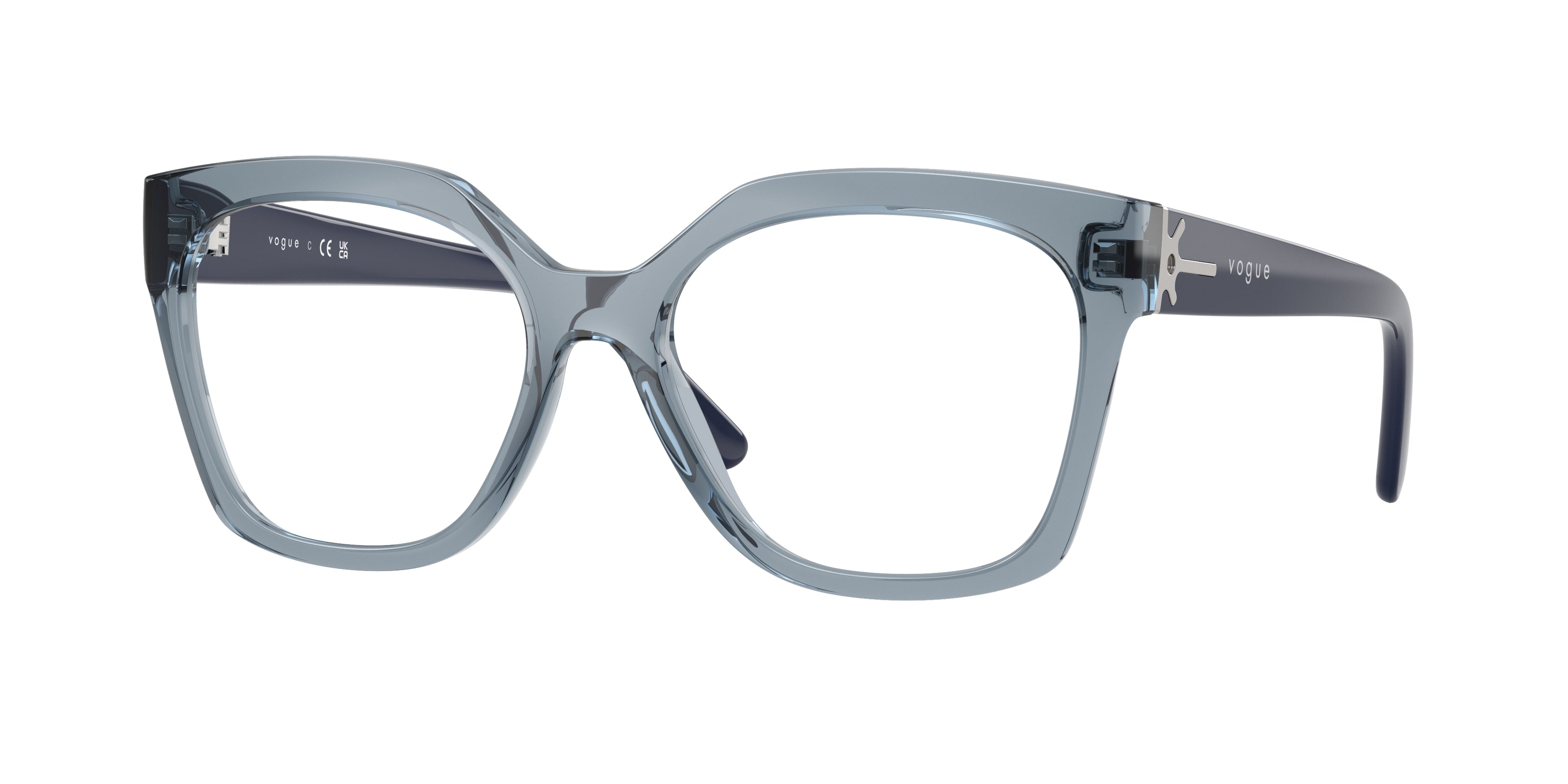 Vogue VO5691 Square Eyeglasses  2966-Transparent Azure 54-140-17 - Color Map Blue
