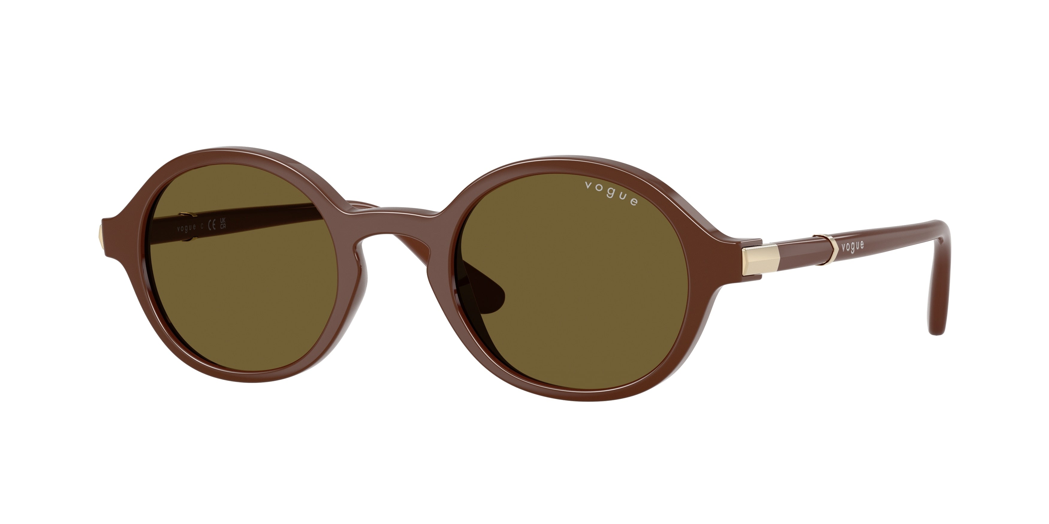 Vogue VO5692S Round Sunglasses  329673-Full Brown 46-140-22 - Color Map Brown