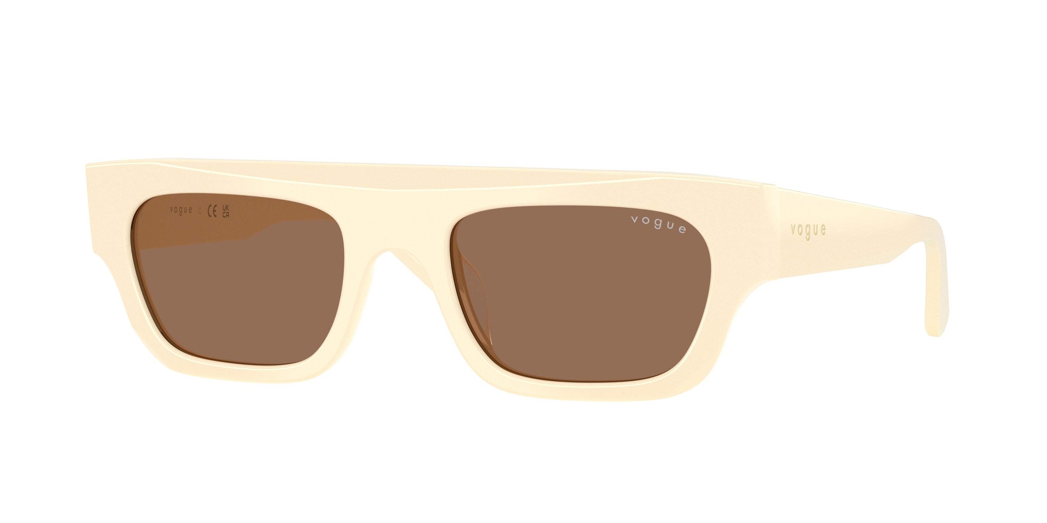 Vogue VO5694SU Rectangle Sunglasses  316773-Full Ivory 51-140-20 - Color Map White