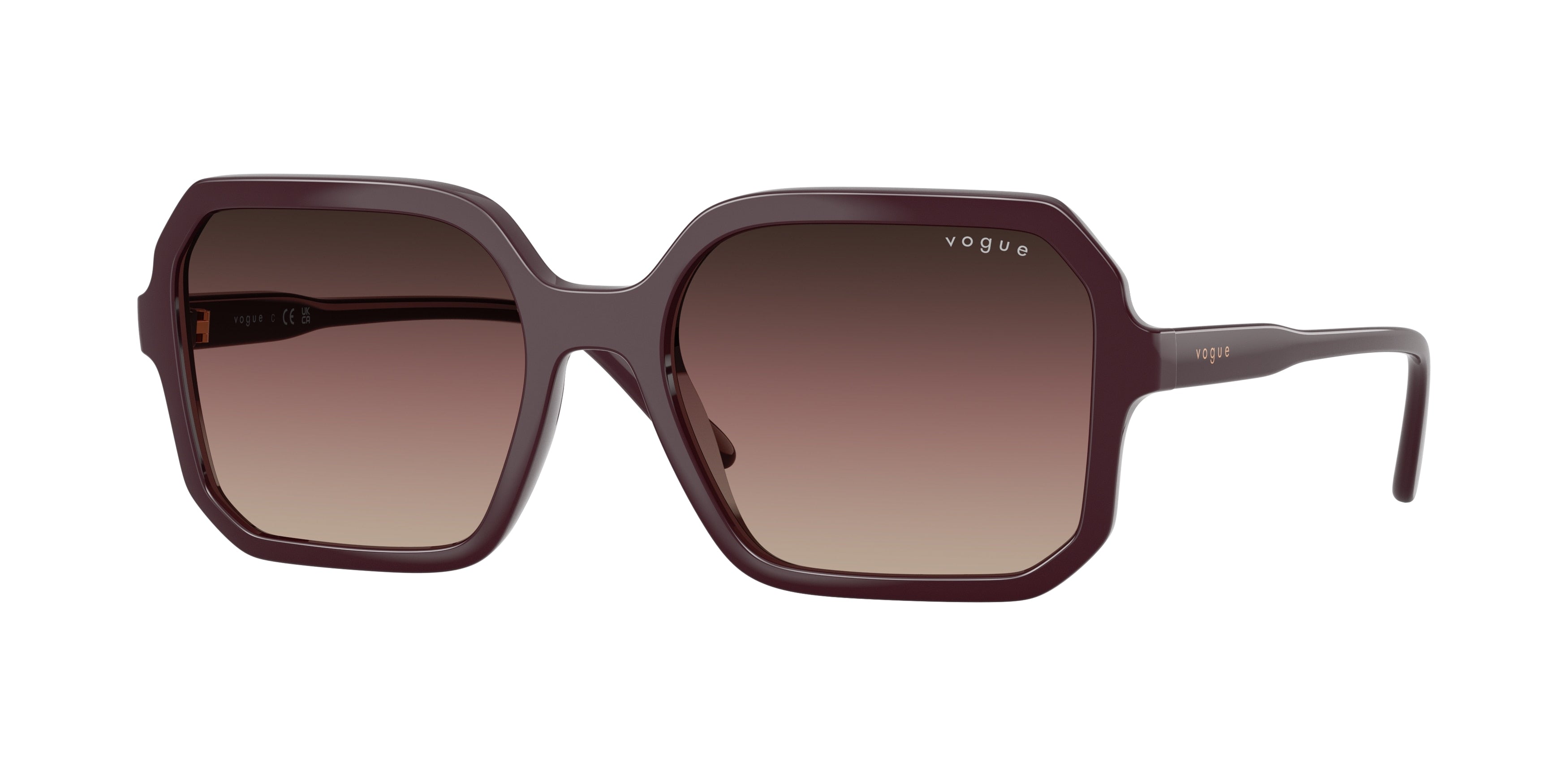 Vogue VO5696S Square Sunglasses  3284E2-Full Bordeaux 55-140-18 - Color Map Red