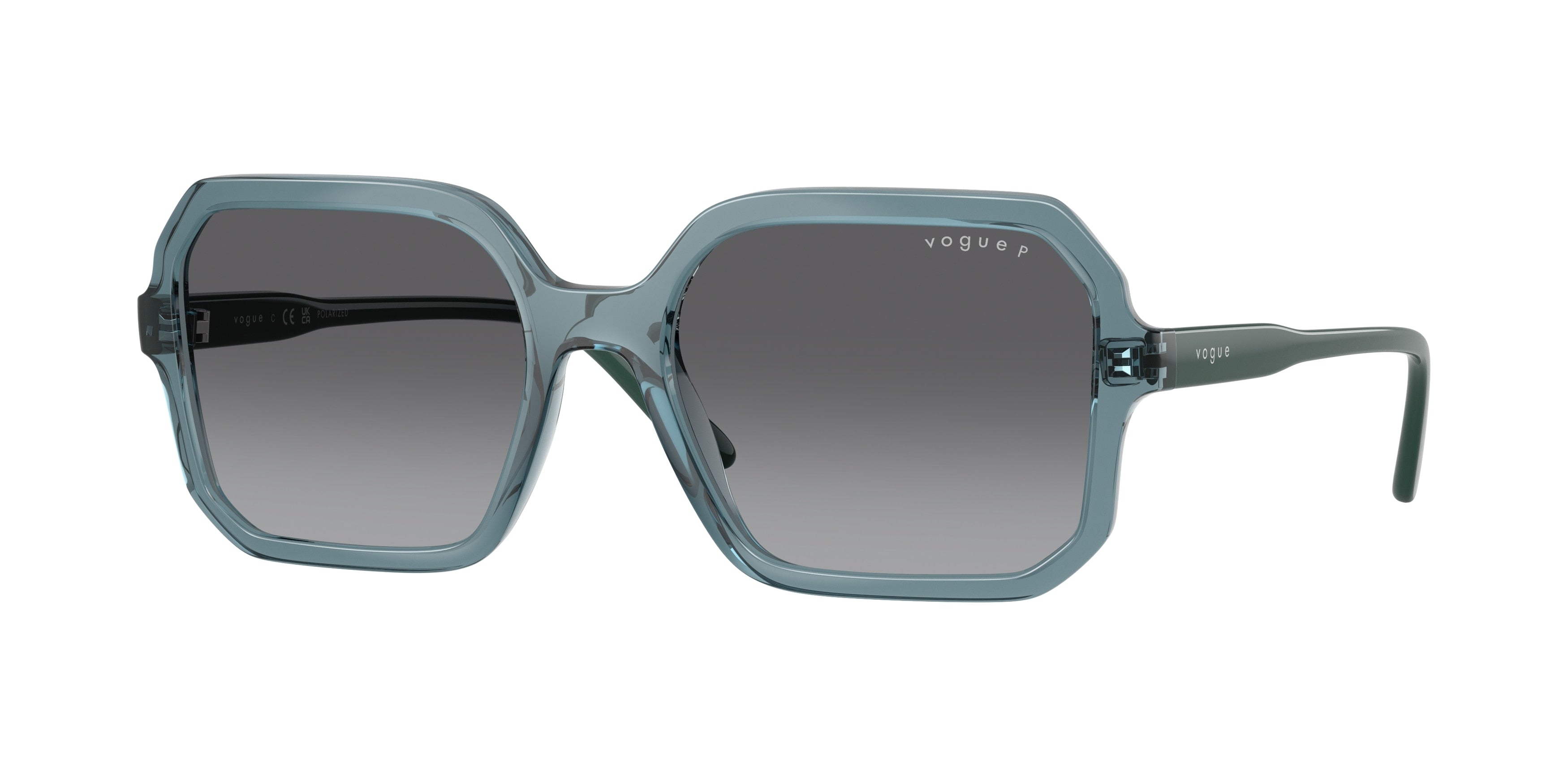 Vogue VO5696S Square Sunglasses  3285T3-Transparent Light Blue 55-140-18 - Color Map Blue