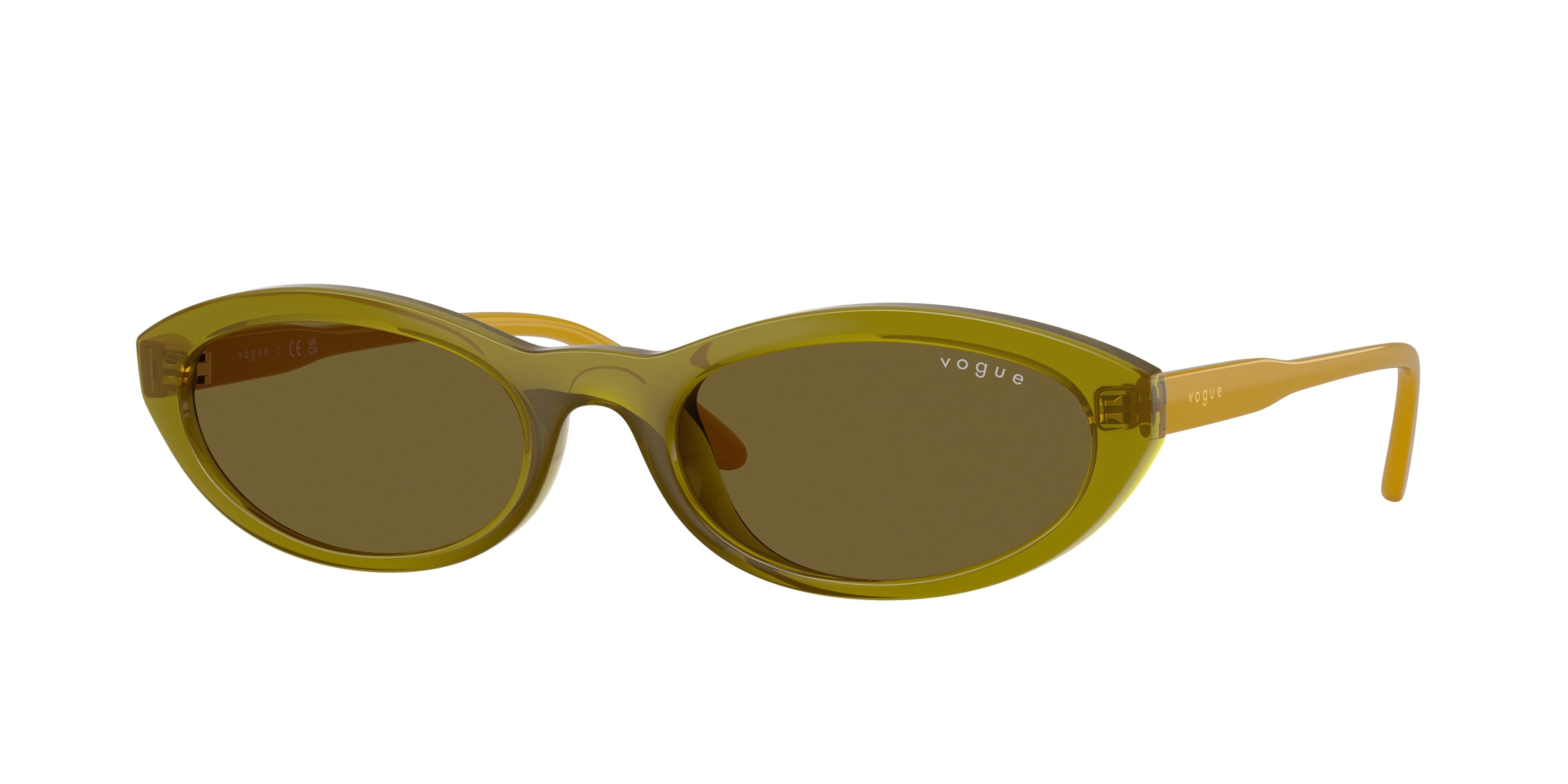 Vogue VO5697SU Oval Sunglasses  328373-Transparent Olive Green 54-140-19 - Color Map Green