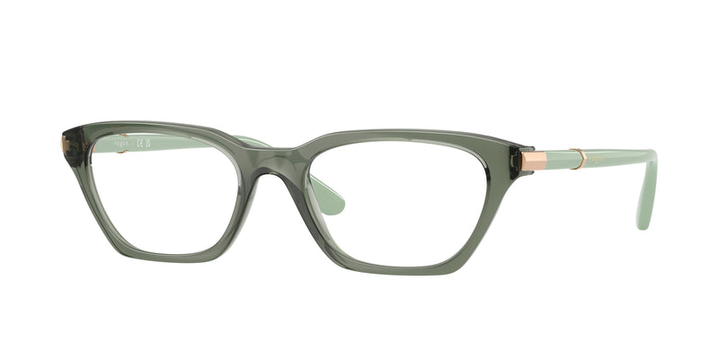 Vogue VO5698 Cat Eye Eyeglasses  3086-Transparent Mallard Green 52-140-18 - Color Map Green
