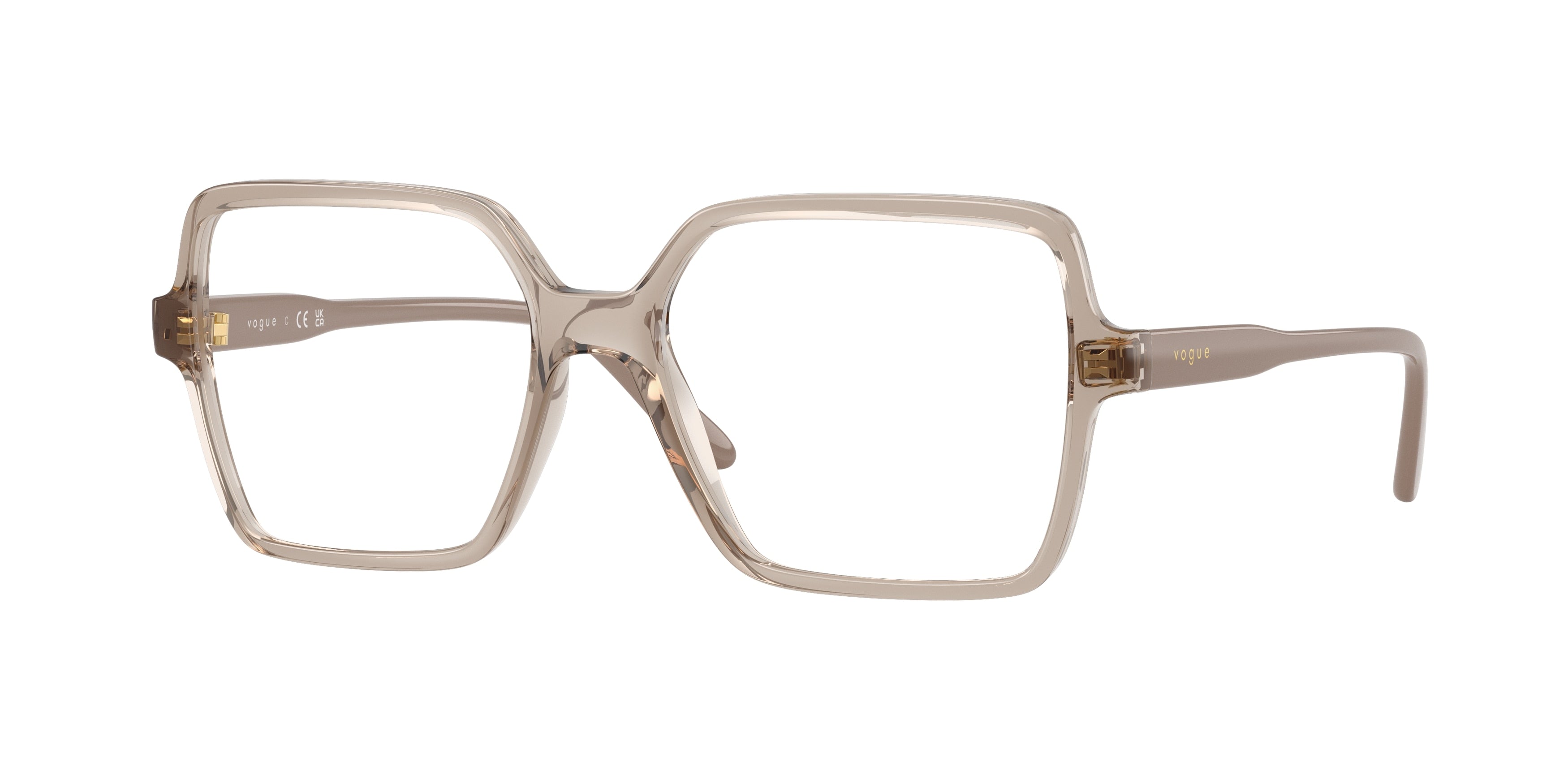 Vogue VO5702 Square Eyeglasses  2990-Transparent Caramel 53-140-16 - Color Map Brown
