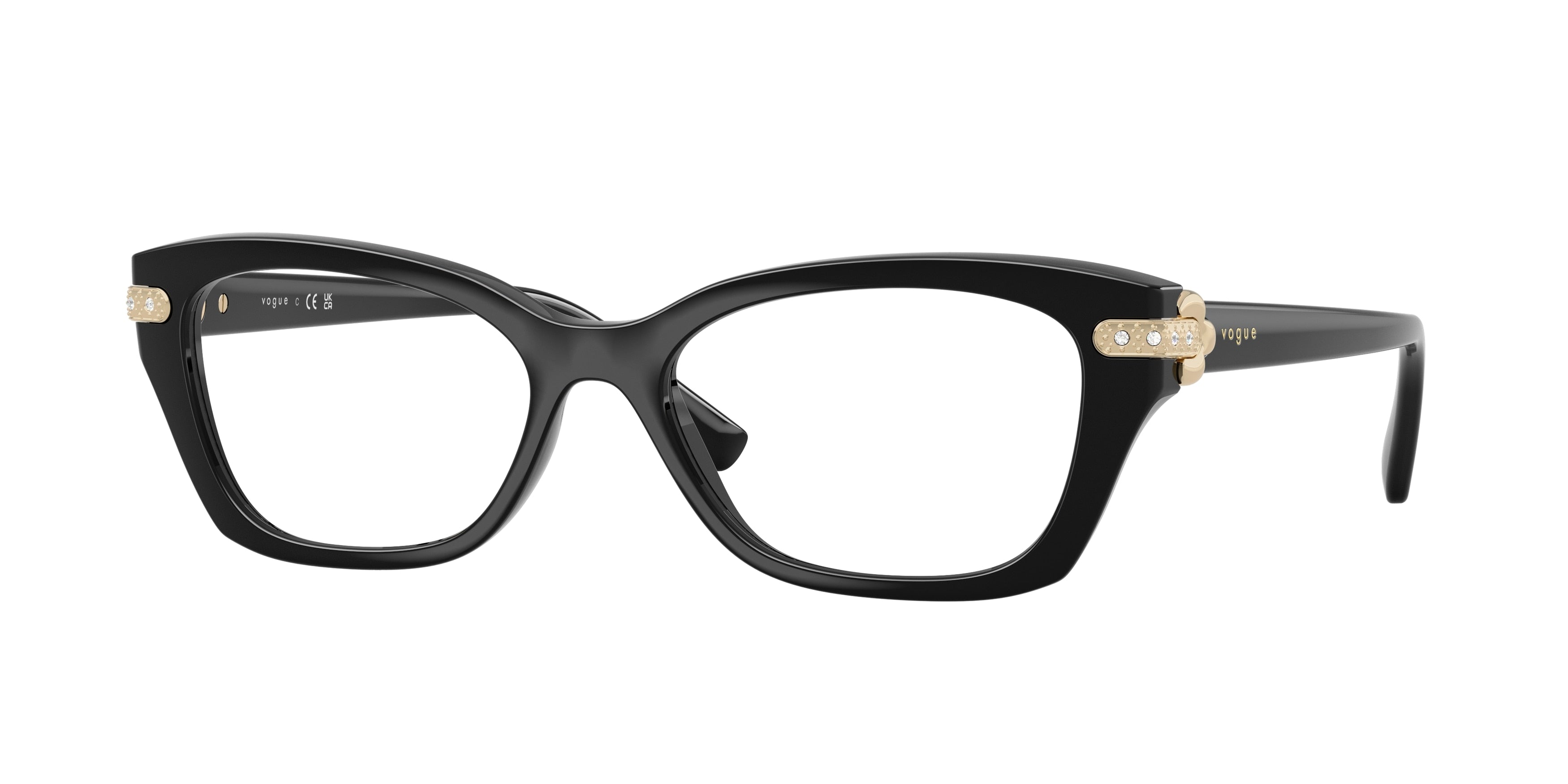 Vogue VO5704B Cat Eye Eyeglasses  W44-Black 54-140-17 - Color Map Black