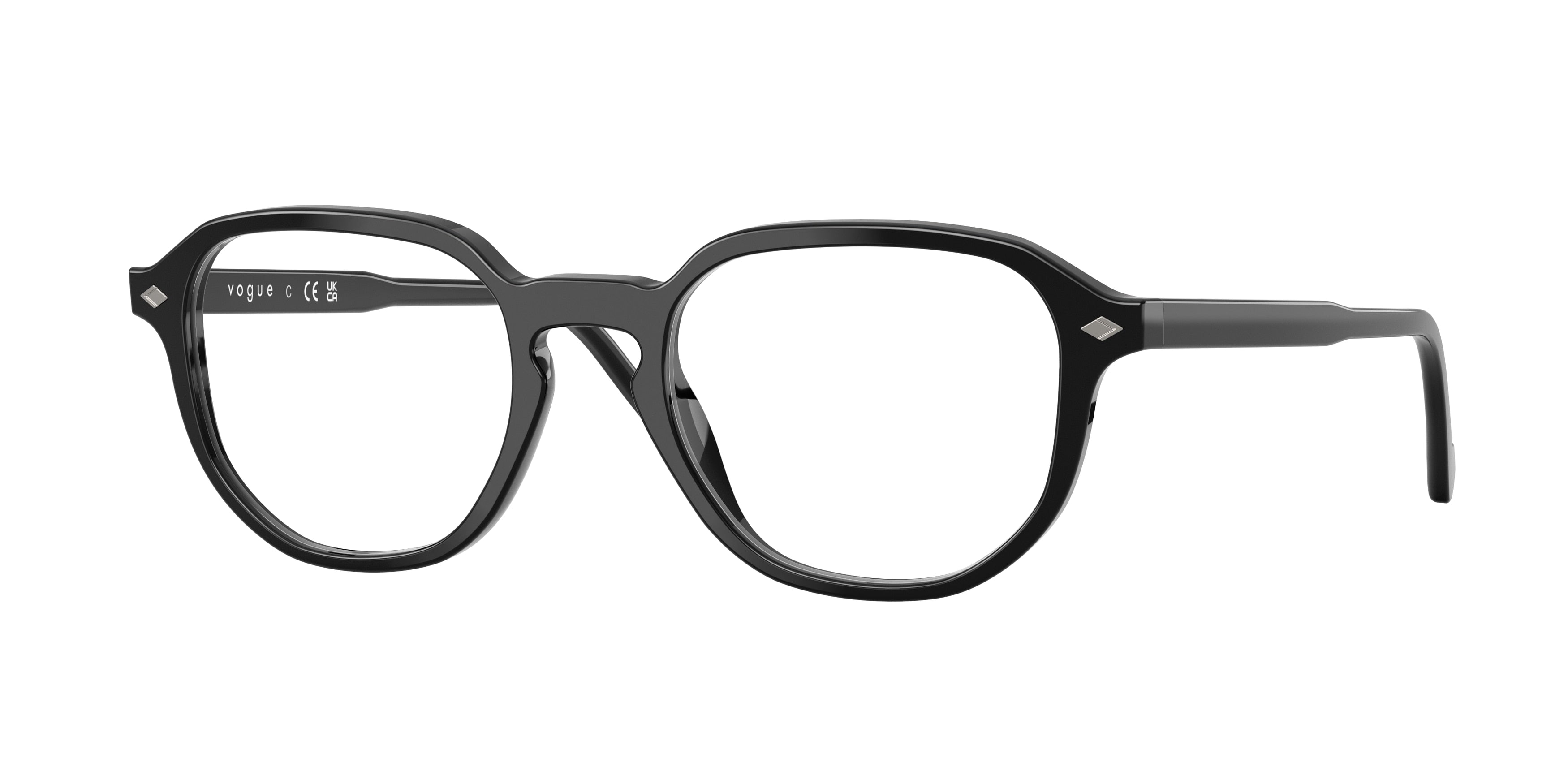 Vogue VO5708 Irregular Eyeglasses  W44-Black 51-145-20 - Color Map Black