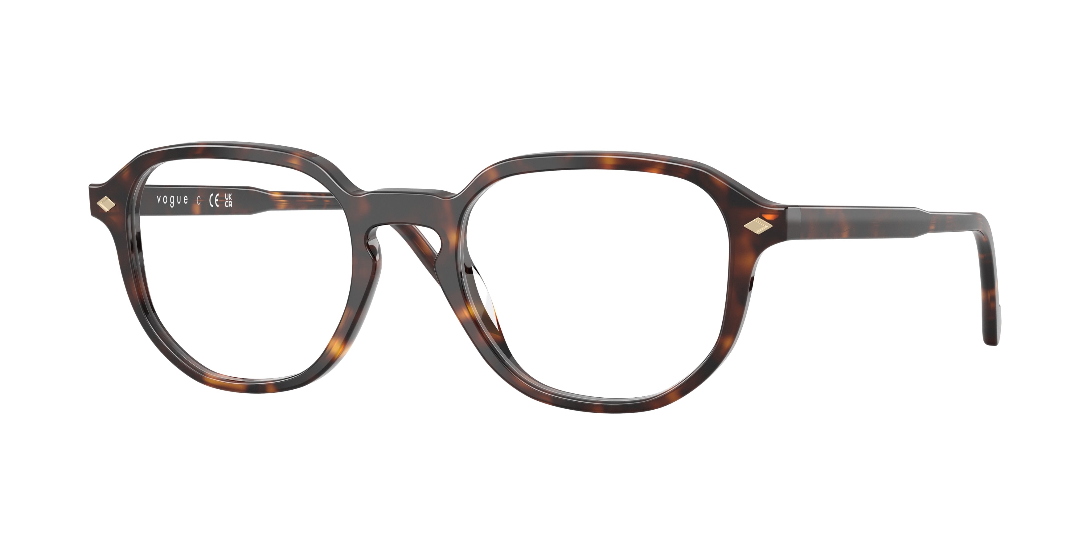Vogue VO5708 Irregular Eyeglasses  W656-Dark Havana 51-145-20 - Color Map Brown