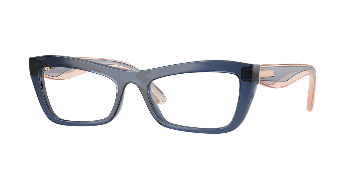 Vogue VO5710 Cat Eye Eyeglasses for Women — Free Shipping - 51-140-18 / 3302-Transparent Blue