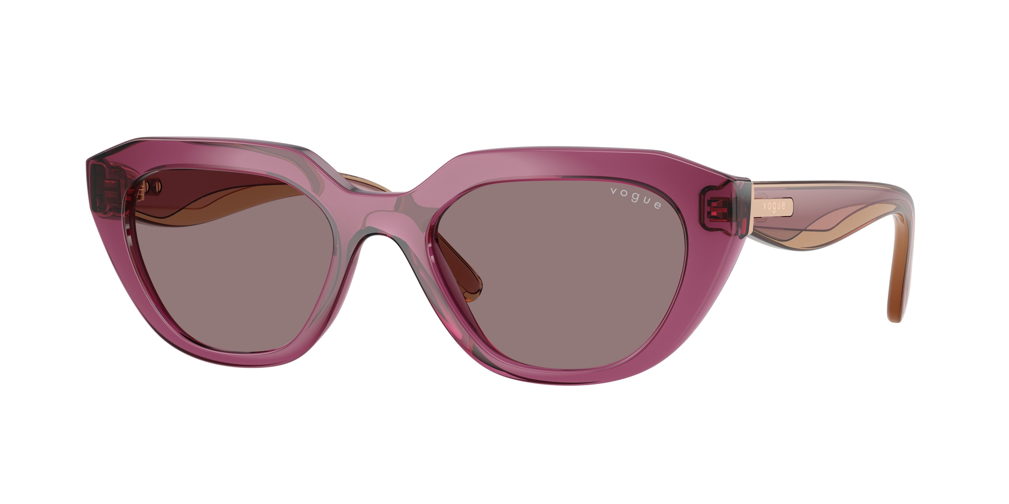 Vogue VO5711S Irregular Sunglasses  32277N-Transparent Purple 51-140-19 - Color Map Violet