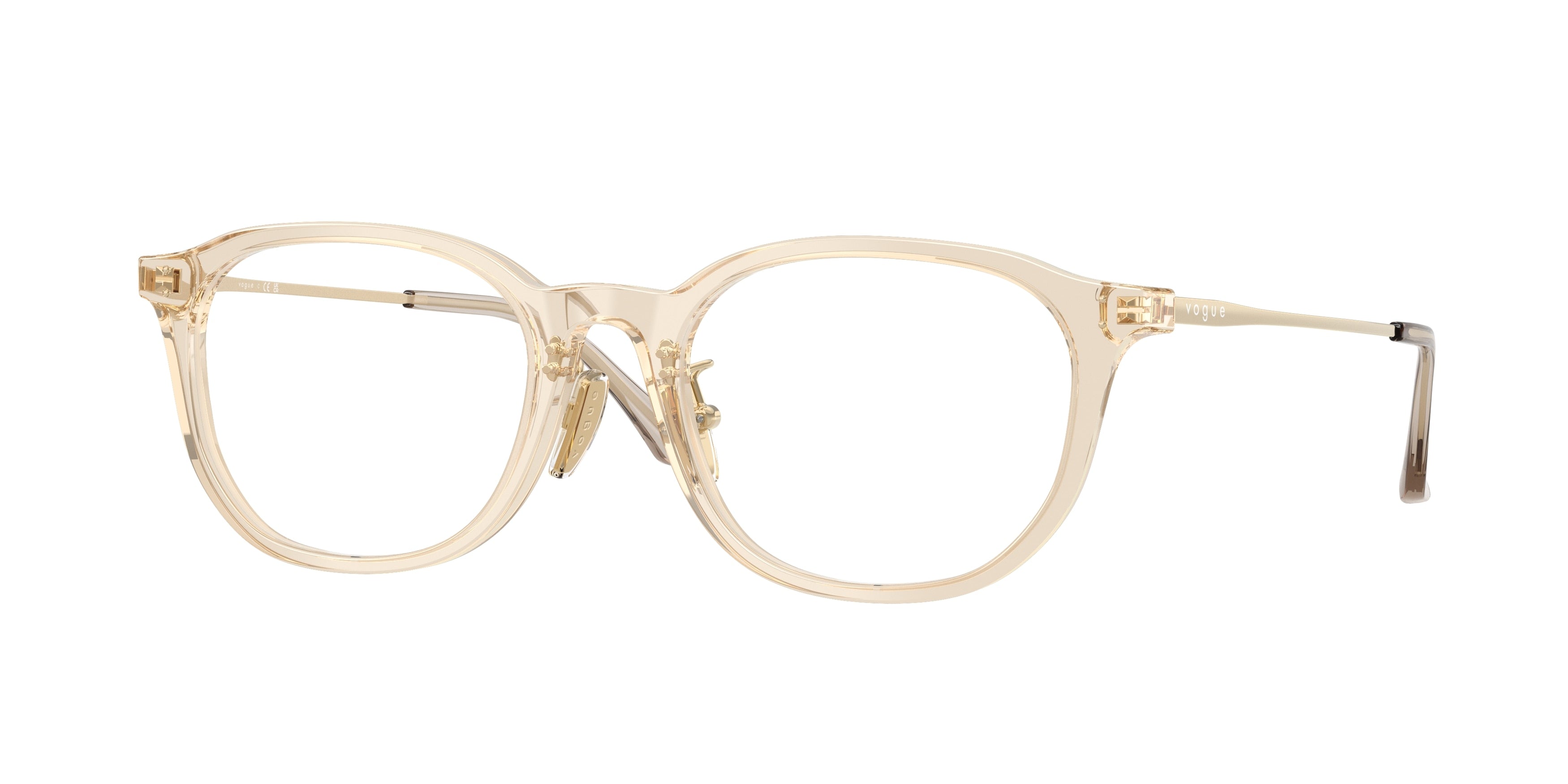 Vogue VO5713D Irregular Eyeglasses  2990-Transparent Caramel 52-140-19 - Color Map Brown