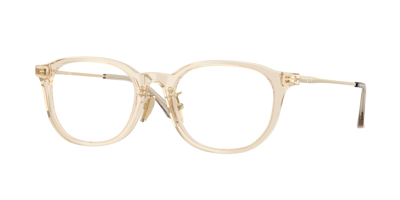 Vogue VO5713D Irregular Eyeglasses  2990-Transparent Caramel 52-140-19 - Color Map Brown