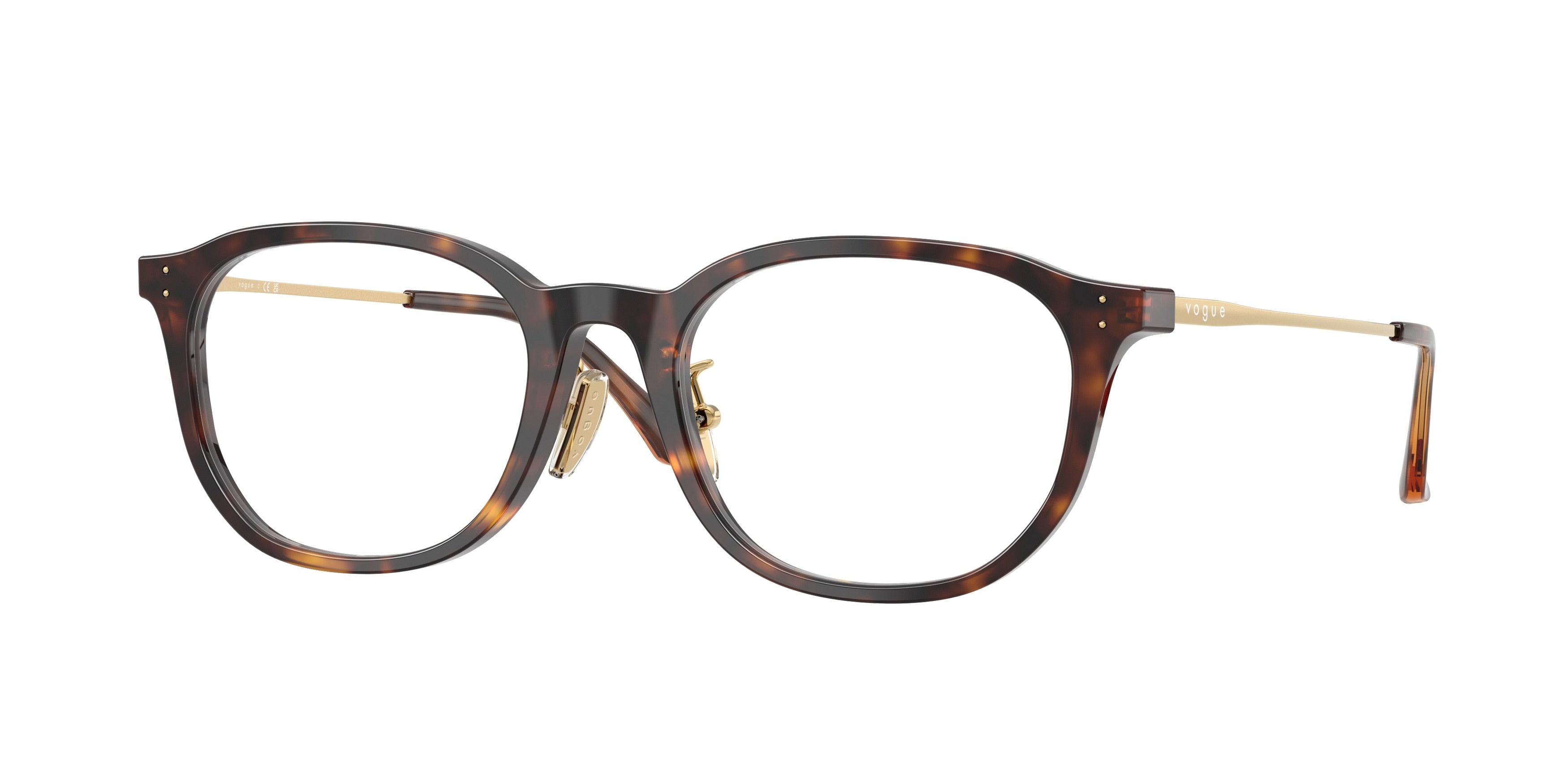 Vogue VO5713D Irregular Eyeglasses  W656-Dark Havana 52-140-19 - Color Map Brown