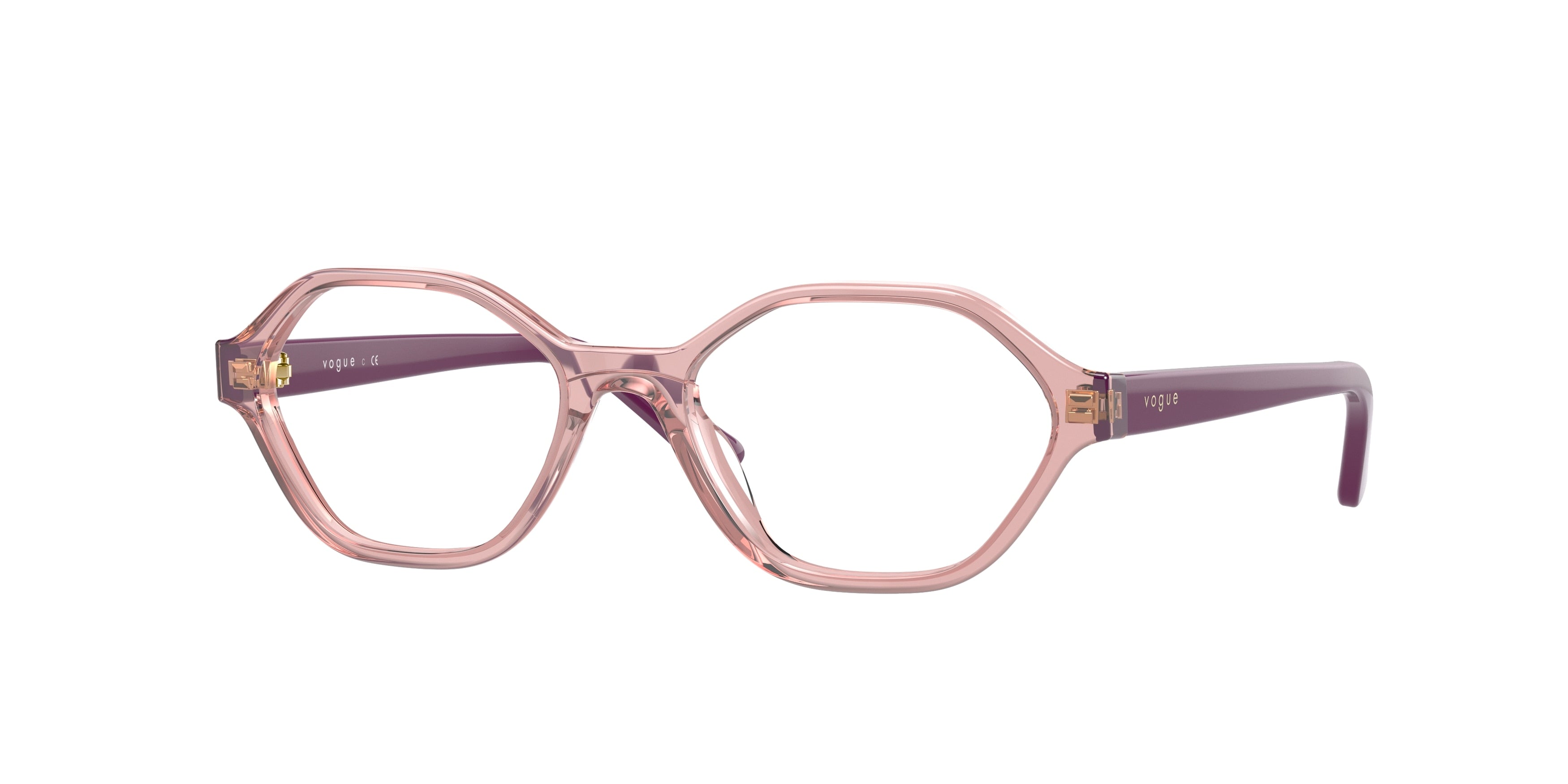 VOGUE JUNIOR OPHTHAL VY2007 Irregular Eyeglasses  2921-Transparent Pink 48-125-16 - Color Map Pink