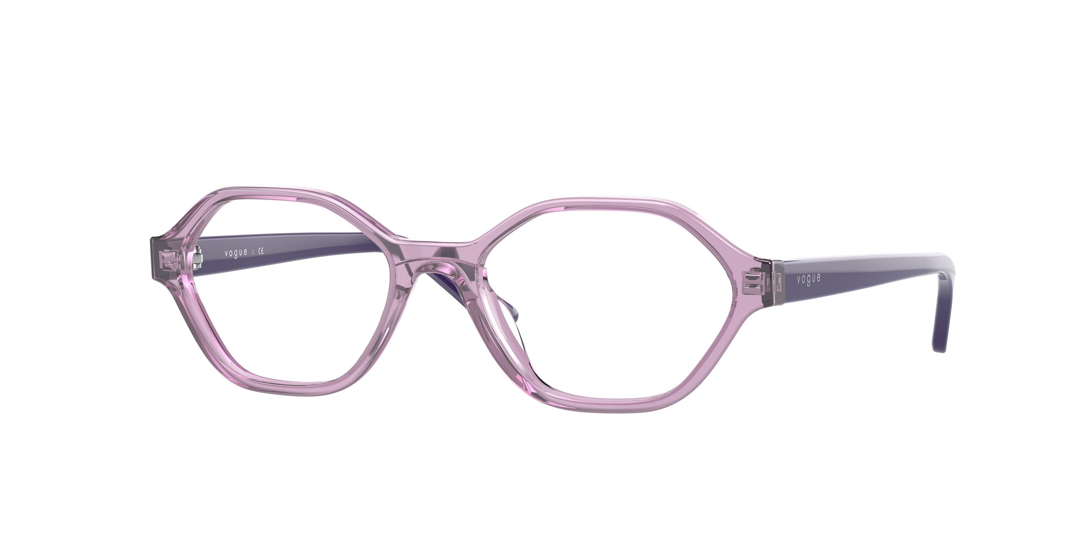 VOGUE JUNIOR OPHTHAL VY2007 Irregular Eyeglasses  2922-Transparent Violet 48-125-16 - Color Map Violet