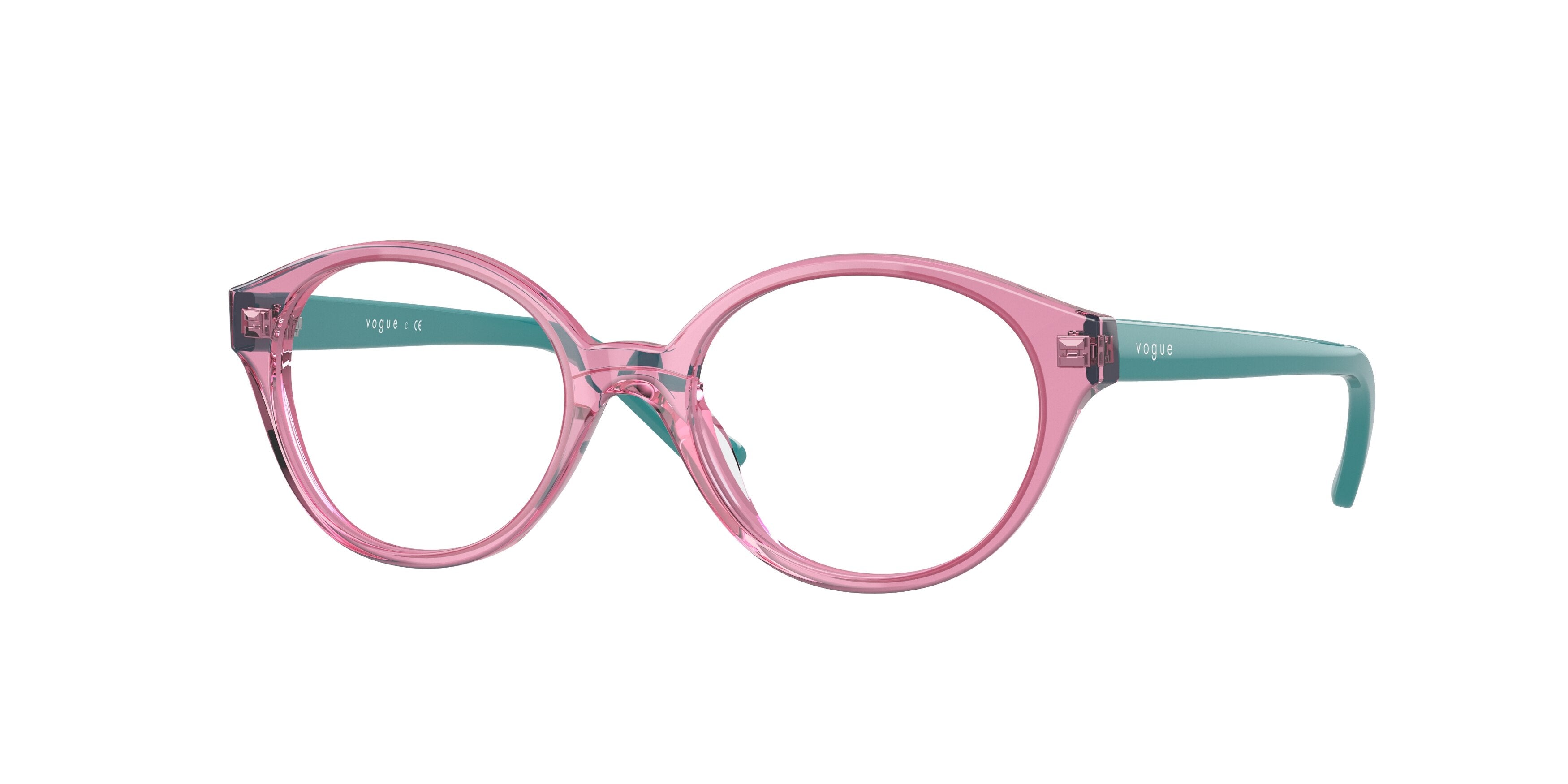 VOGUE JUNIOR OPHTHAL VY2009 Oval Eyeglasses  2836-Transparent Pink 46-125-16 - Color Map Pink