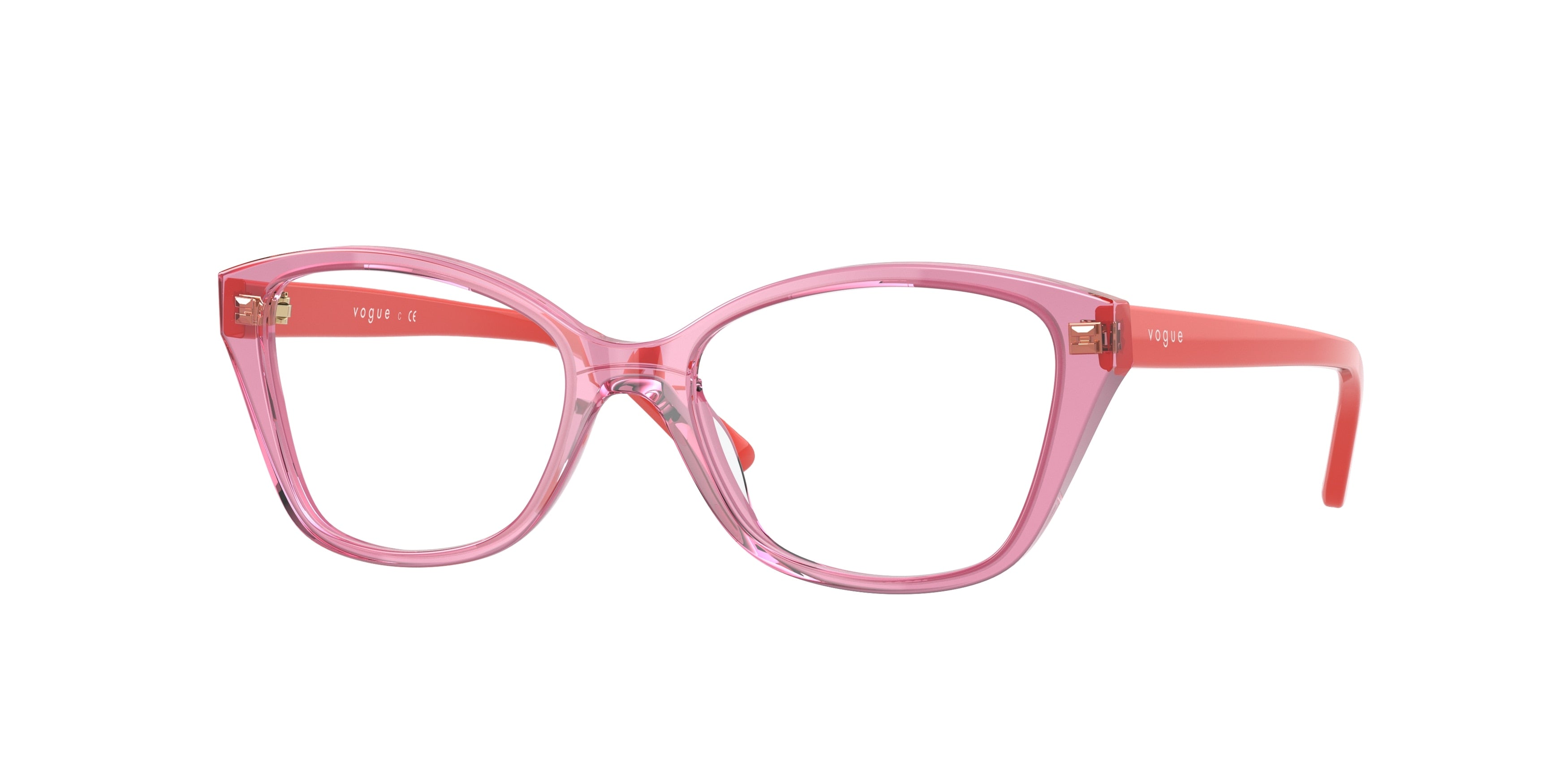 VOGUE JUNIOR OPHTHAL VY2010 Butterfly Eyeglasses  2836-Transparent Pink 48-125-16 - Color Map Pink