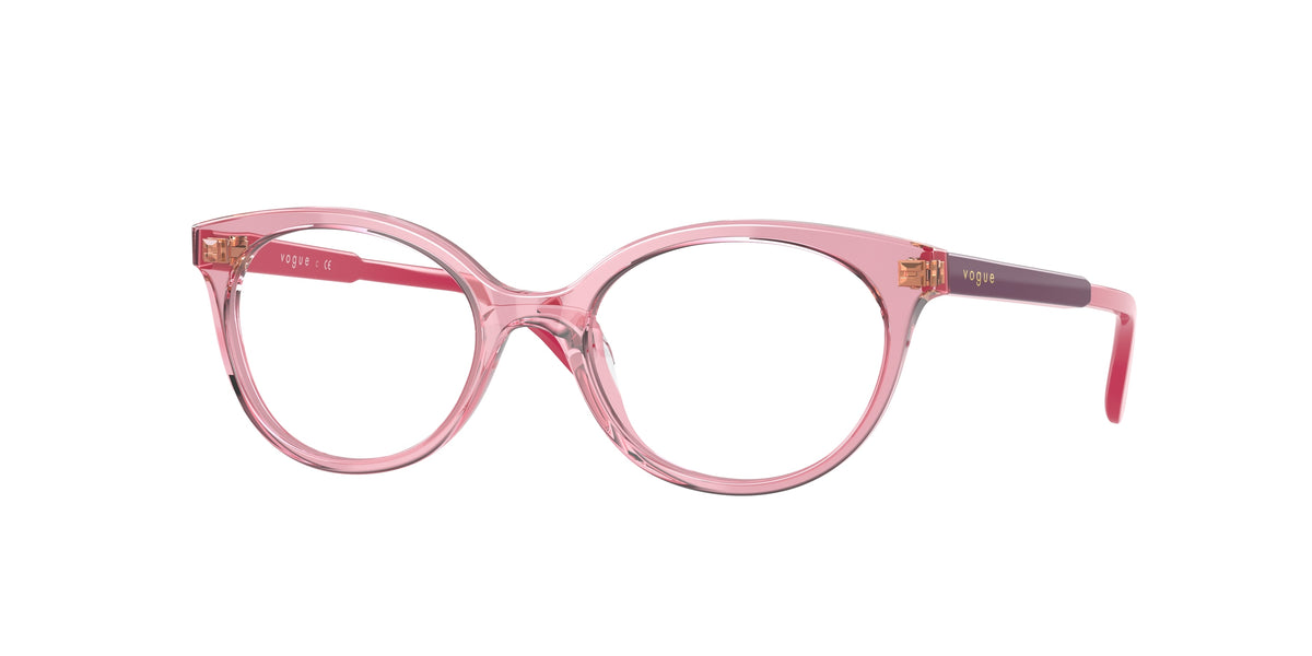 VOGUE JUNIOR OPHTHAL VY2013 Oval Eyeglasses  2836-Transparent Pink 47-125-17 - Color Map Pink