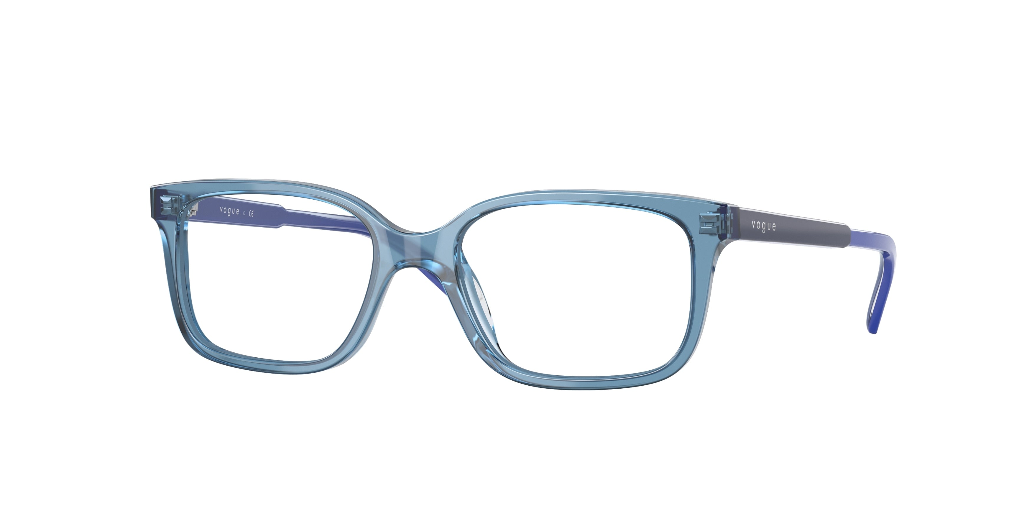 VOGUE JUNIOR OPHTHAL VY2014 Rectangle Eyeglasses  2854-Transparent Blue 47-125-16 - Color Map Blue
