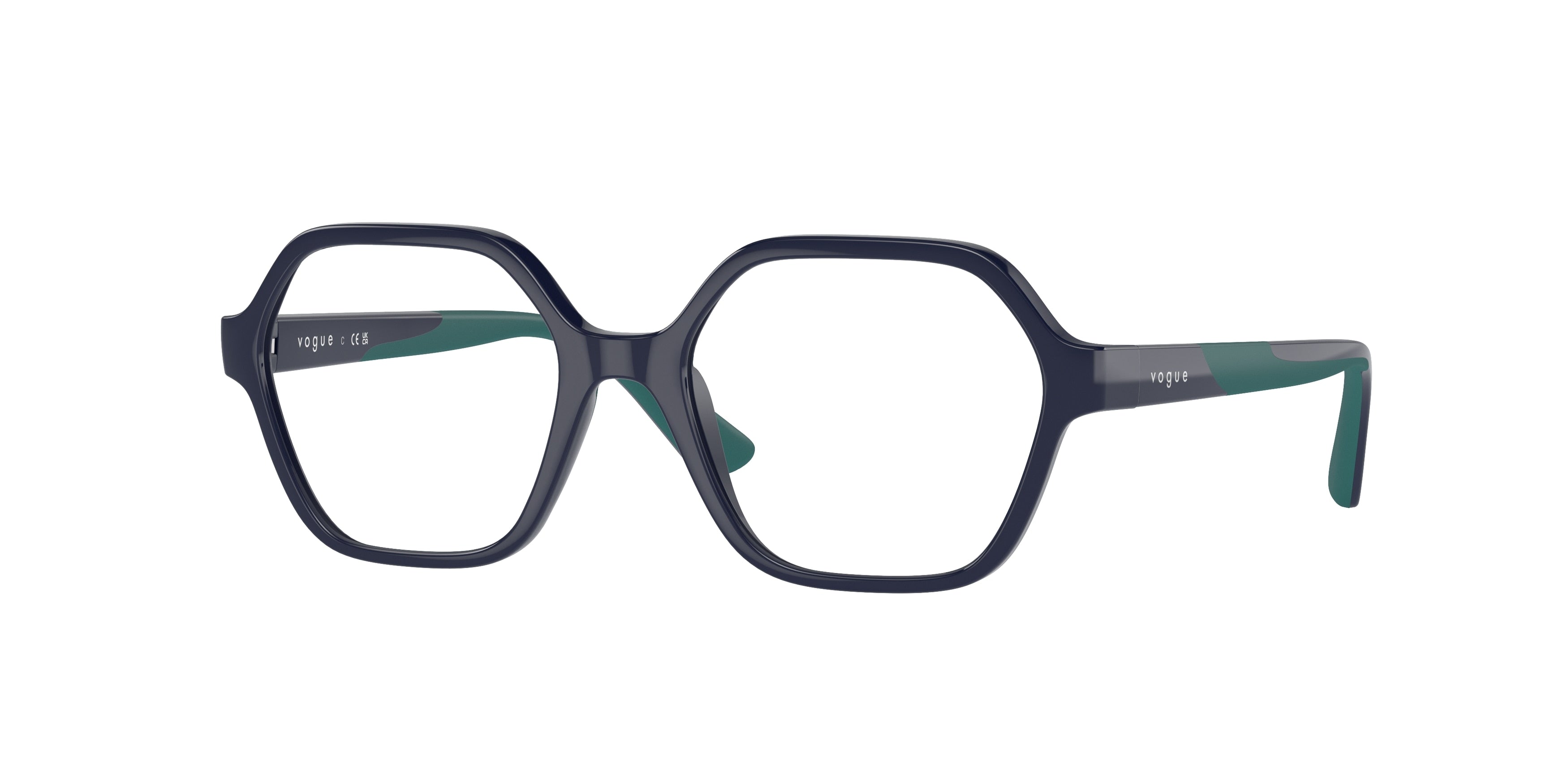 VOGUE JUNIOR OPHTHAL VY2022 Irregular Eyeglasses  3105-Full Dark Blue 47-125-16 - Color Map Blue