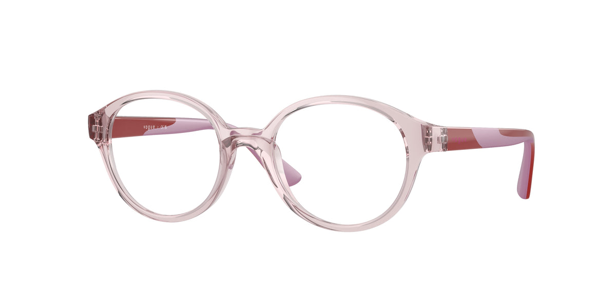 VOGUE JUNIOR OPHTHAL VY2025 Oval Eyeglasses  2942-Transparent Rose 45-125-17 - Color Map Pink