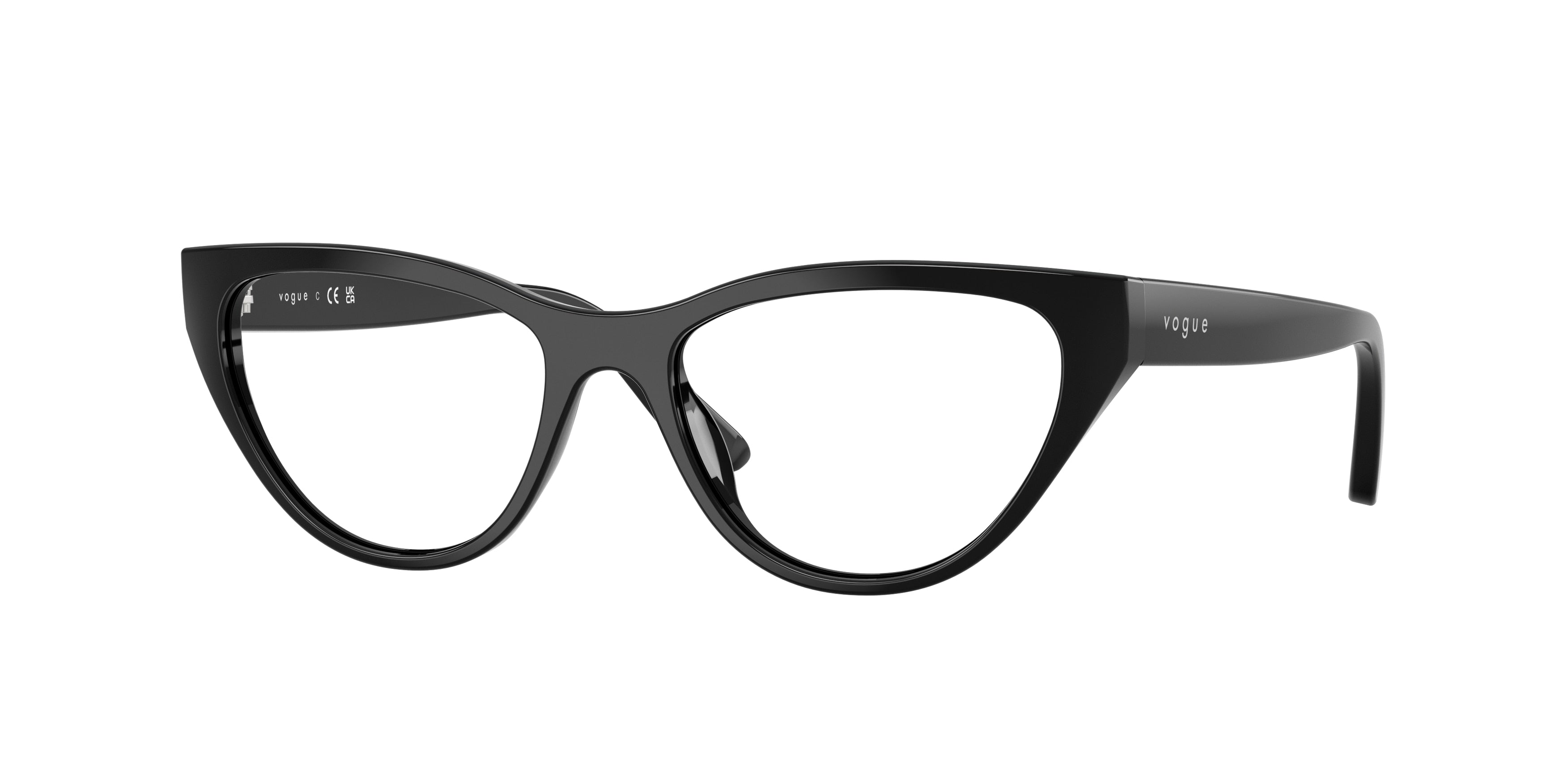 VOGUE JUNIOR OPHTHAL VY2035 Cat Eye Eyeglasses  W44-Black 51-135-16 - Color Map Black