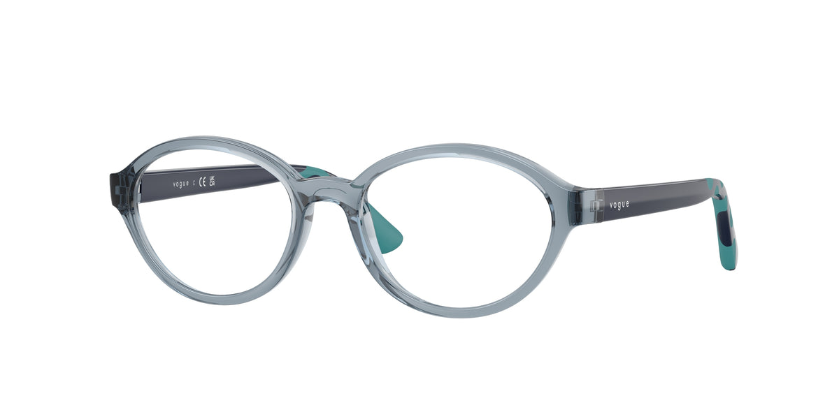 VOGUE JUNIOR OPHTHAL VY2043 Oval Eyeglasses  2966-Transparent Light Blue 45-130-16 - Color Map Blue