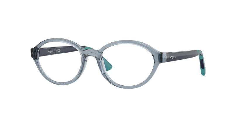 VOGUE JUNIOR OPHTHAL VY2043 Oval Eyeglasses  2966-Transparent Light Blue 45-130-16 - Color Map Blue