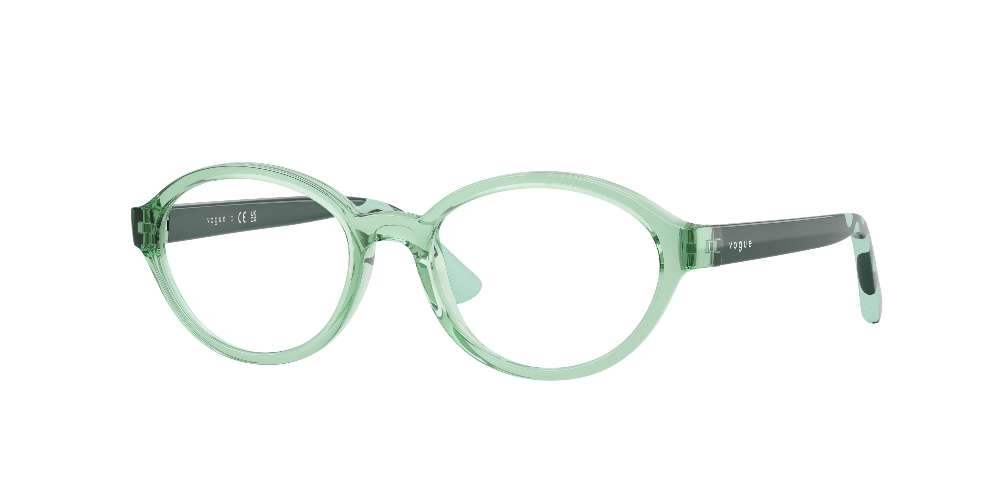 VOGUE JUNIOR OPHTHAL VY2043 Oval Eyeglasses  3043-Transparent Green 45-130-16 - Color Map Green