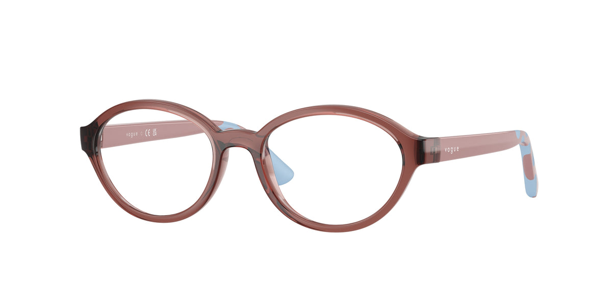 VOGUE JUNIOR OPHTHAL VY2043 Oval Eyeglasses  3277-Transparent Dark Rose 47-130-16 - Color Map Pink