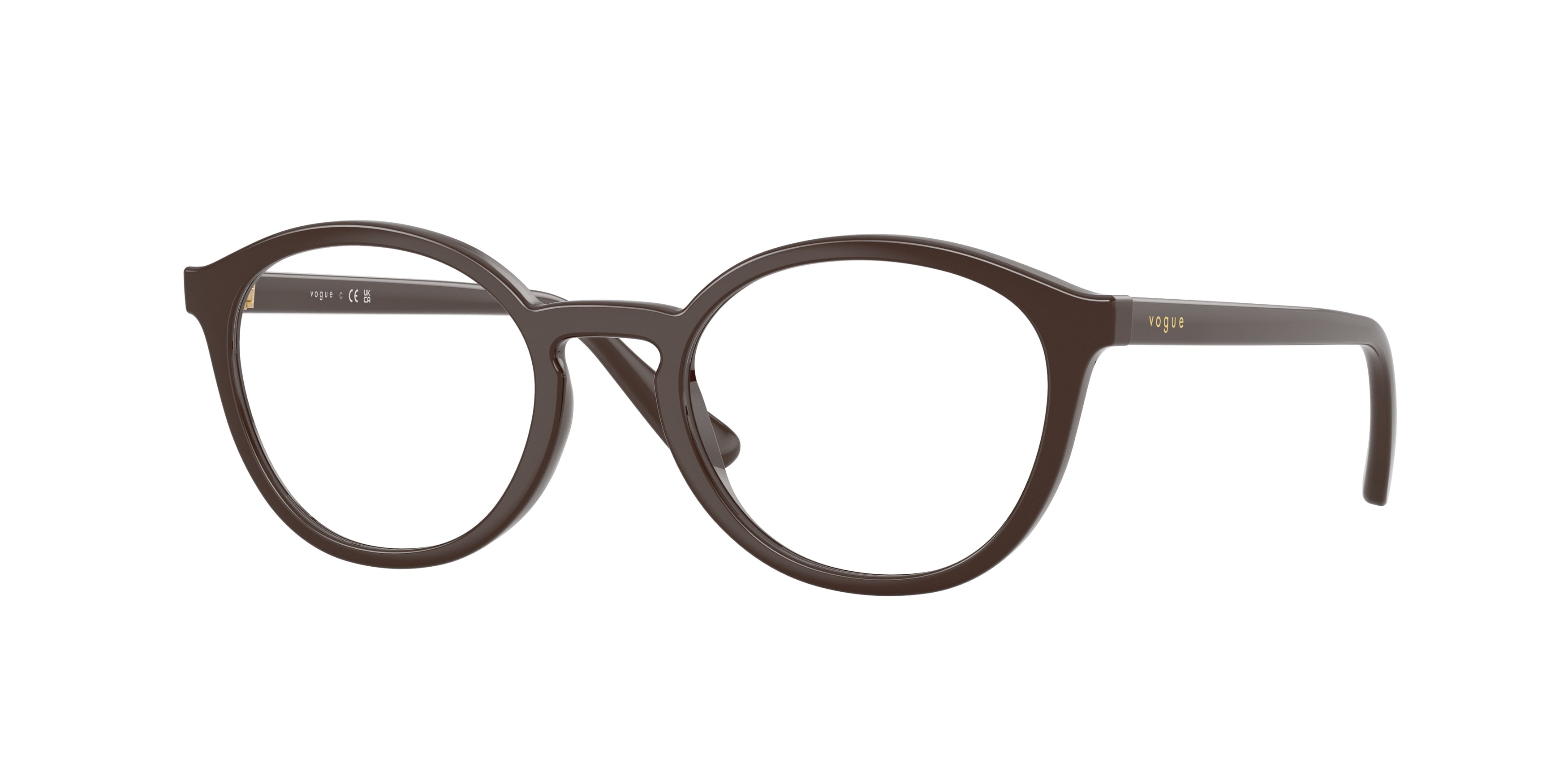 VOGUE JUNIOR OPHTHAL VY2044 Phantos Eyeglasses  2252-Full Brown 46-135-19 - Color Map Brown