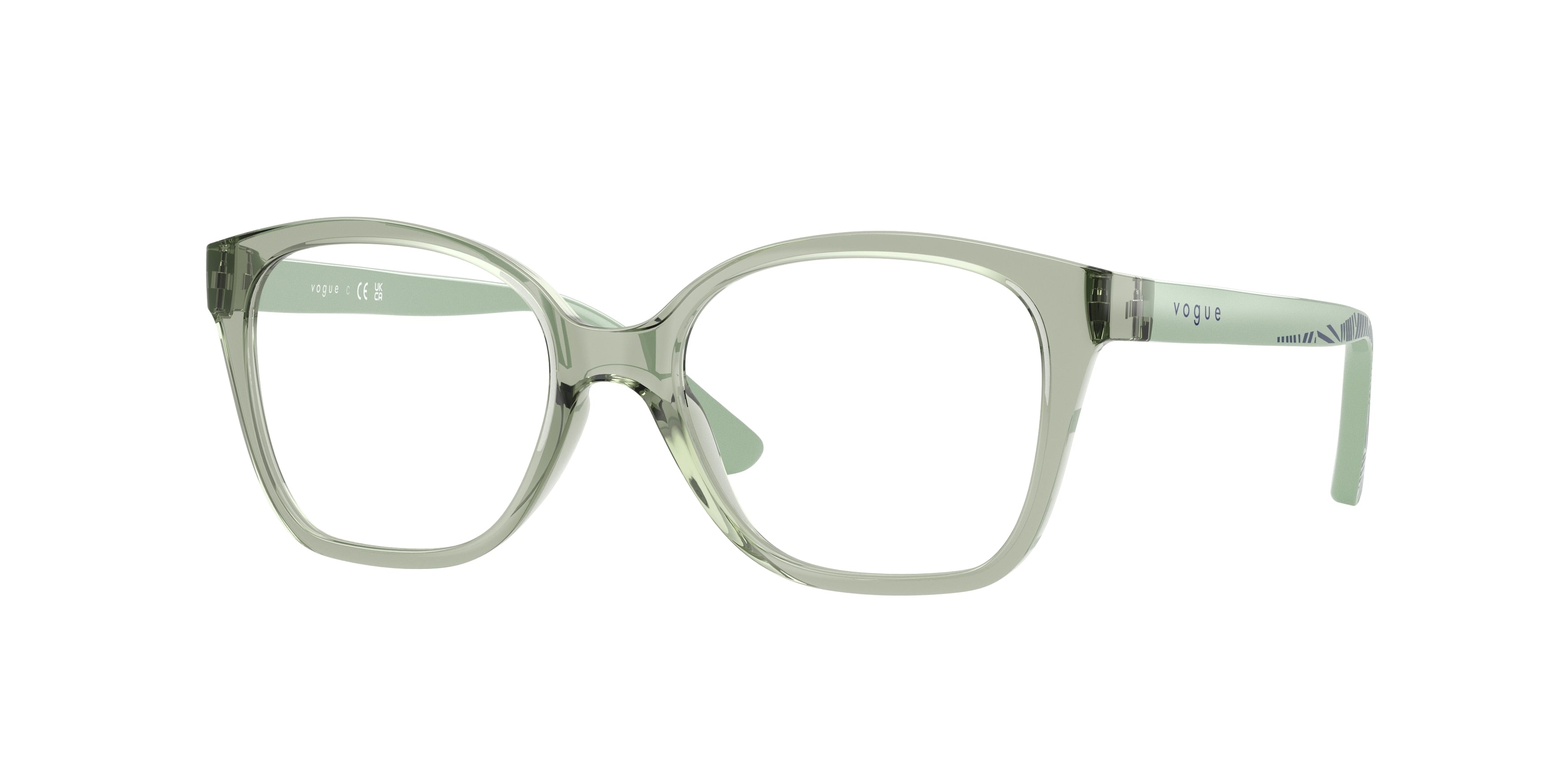 VOGUE JUNIOR OPHTHAL VY2045 Butterfly Eyeglasses  3022-Transparent Green 48-130-16 - Color Map Green