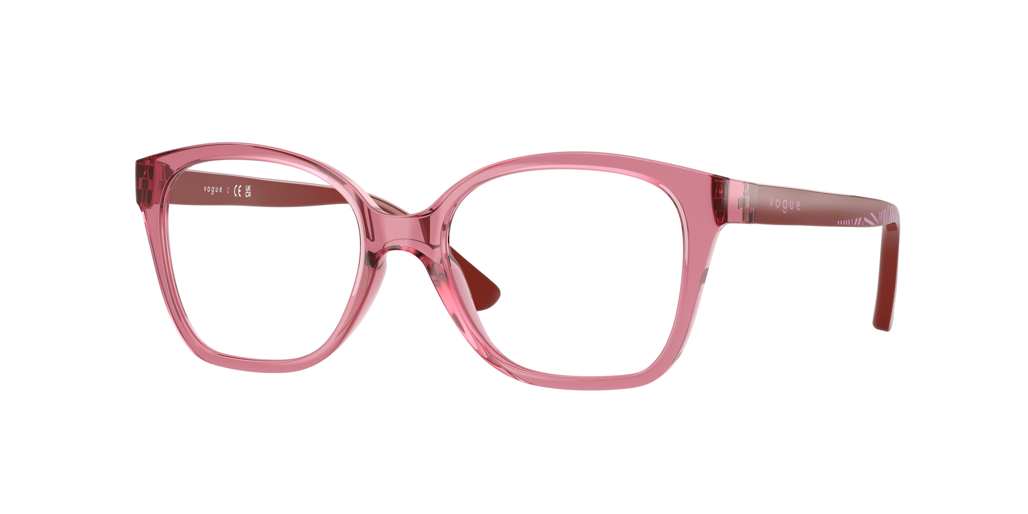 VOGUE JUNIOR OPHTHAL VY2045 Butterfly Eyeglasses  3065-Transparent Purple Red 48-130-16 - Color Map Violet