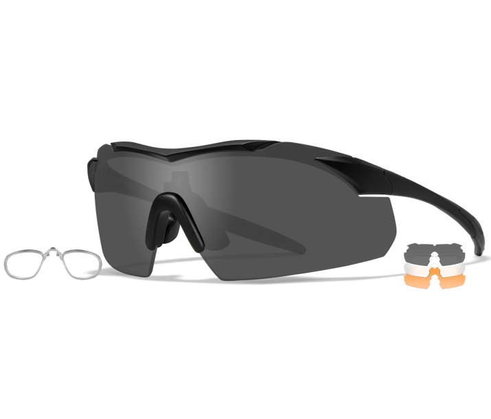 Wiley X WX VAPOR Semi Rimless Sunglasses  Matte Black 44-25-133