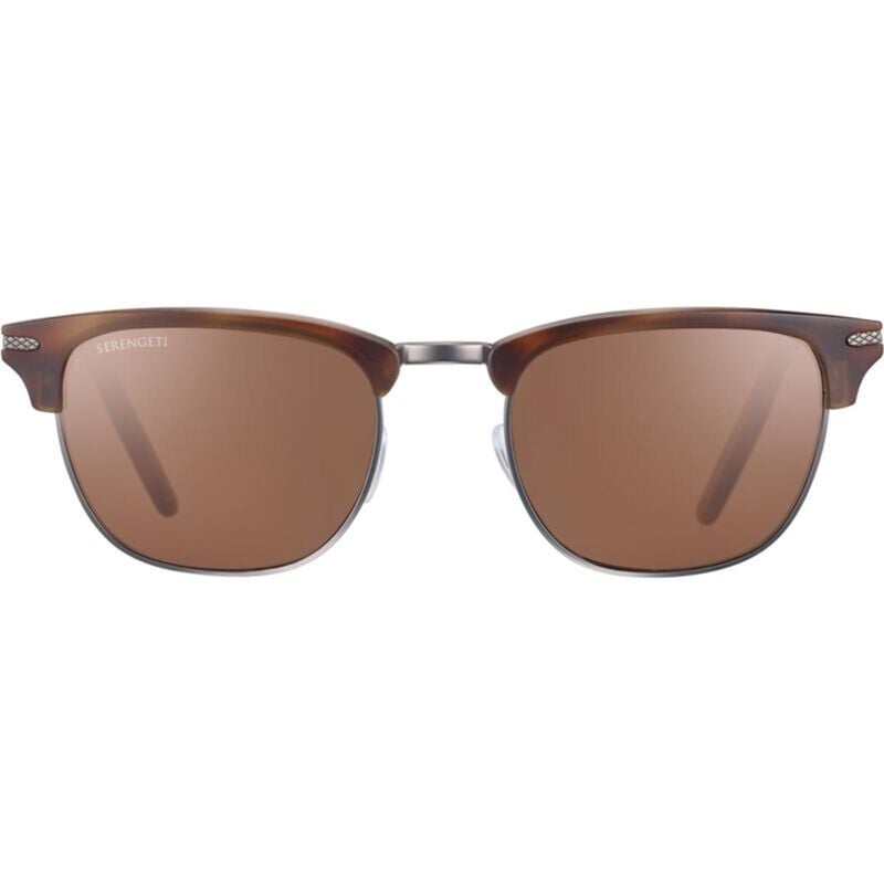Serengeti Alray Sunglasses  Matte Brown Tortoise Acetate With Matte Dark Gunmetal Metal Medium large